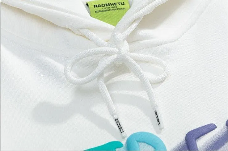 Couple Loose Long Sleeved Hooded Sweatshirt