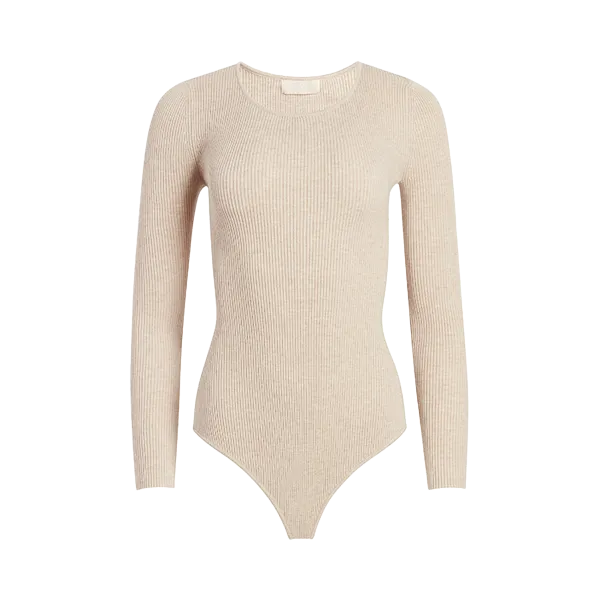 Crewneck Sweater Bodysuit | Heather Oat