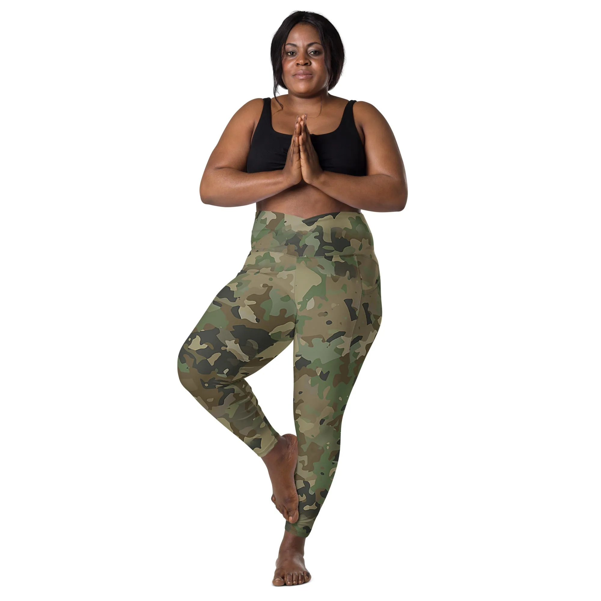 Crossover Camo Leggings with Pockets - Stylish & Functional Activewear, lioness-love