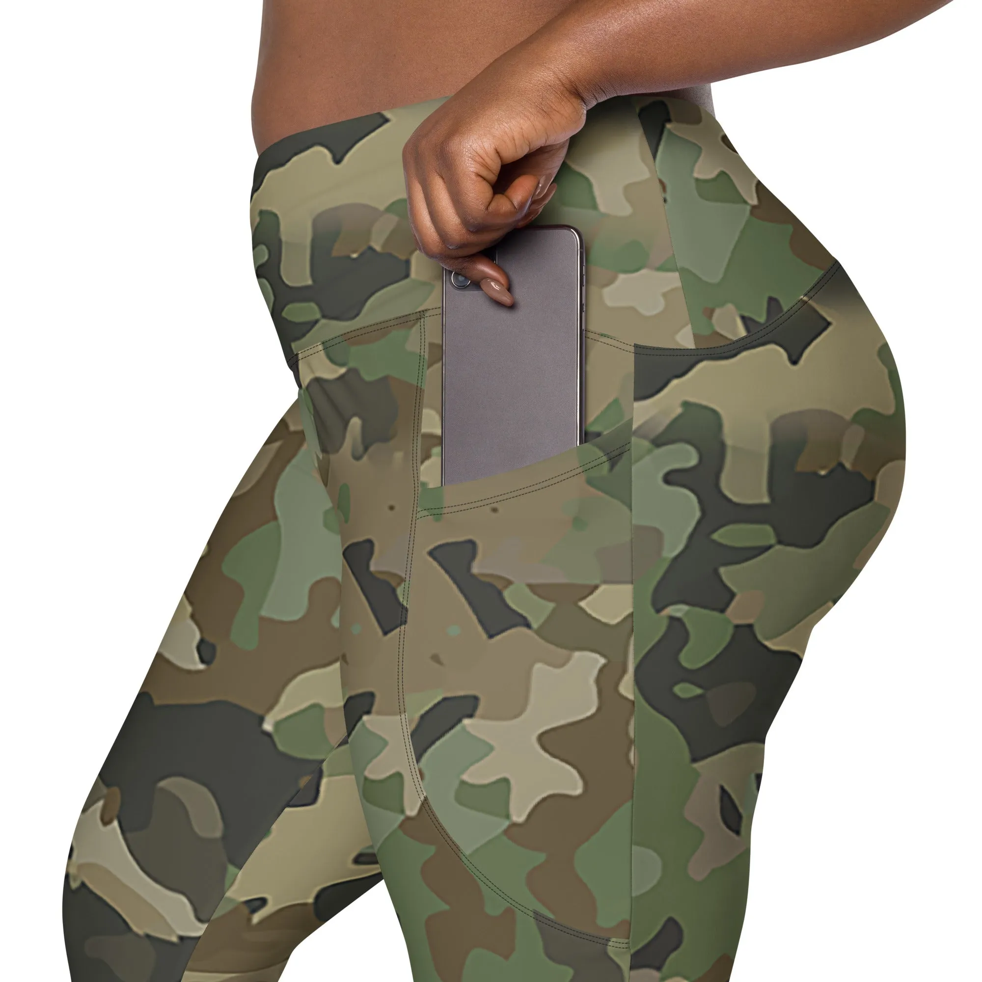 Crossover Camo Leggings with Pockets - Stylish & Functional Activewear, lioness-love