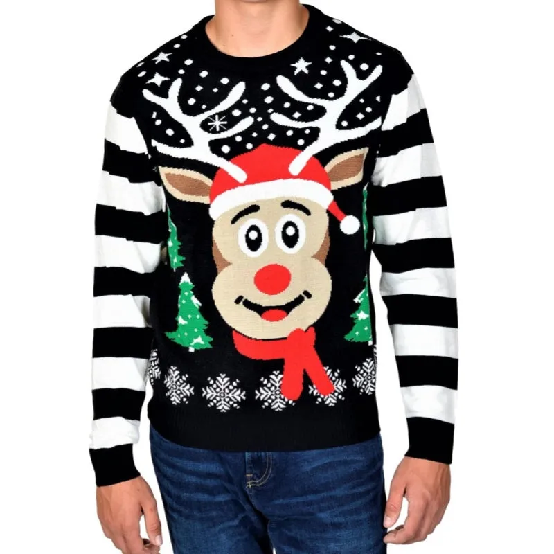 Custom 100% Cotton Unisex Sweater - Festive Reindeer Design | Premium Quality