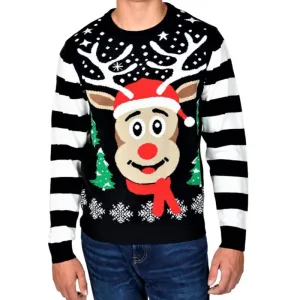 Custom 100% Cotton Unisex Sweater - Festive Reindeer Design | Premium Quality