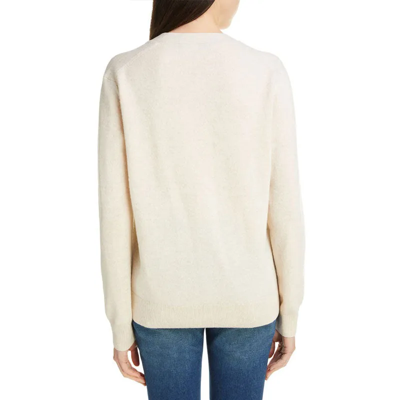Custom 100% Cotton V-neck Cardigan Sweater - OEM/ODM Woman Knit Sweater Manufacturer