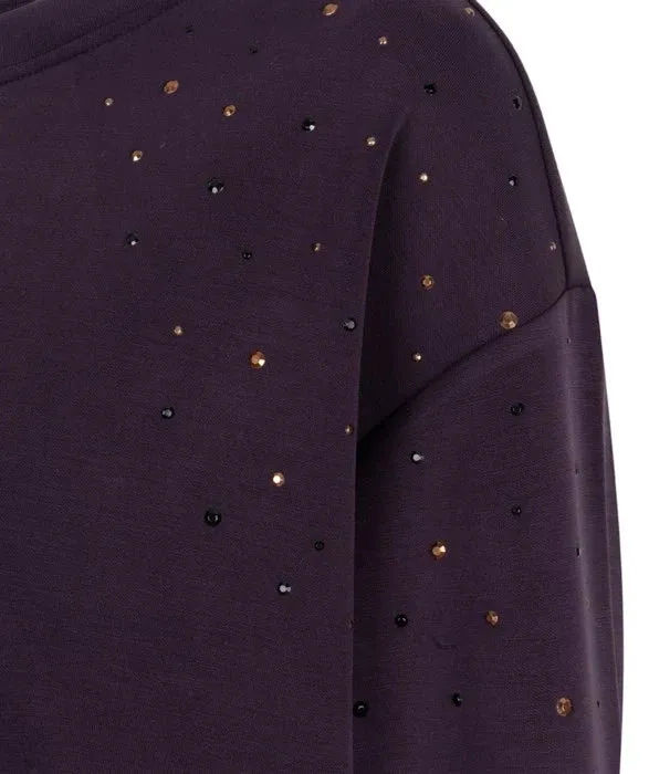 Dark Purple Modal Embellished Top