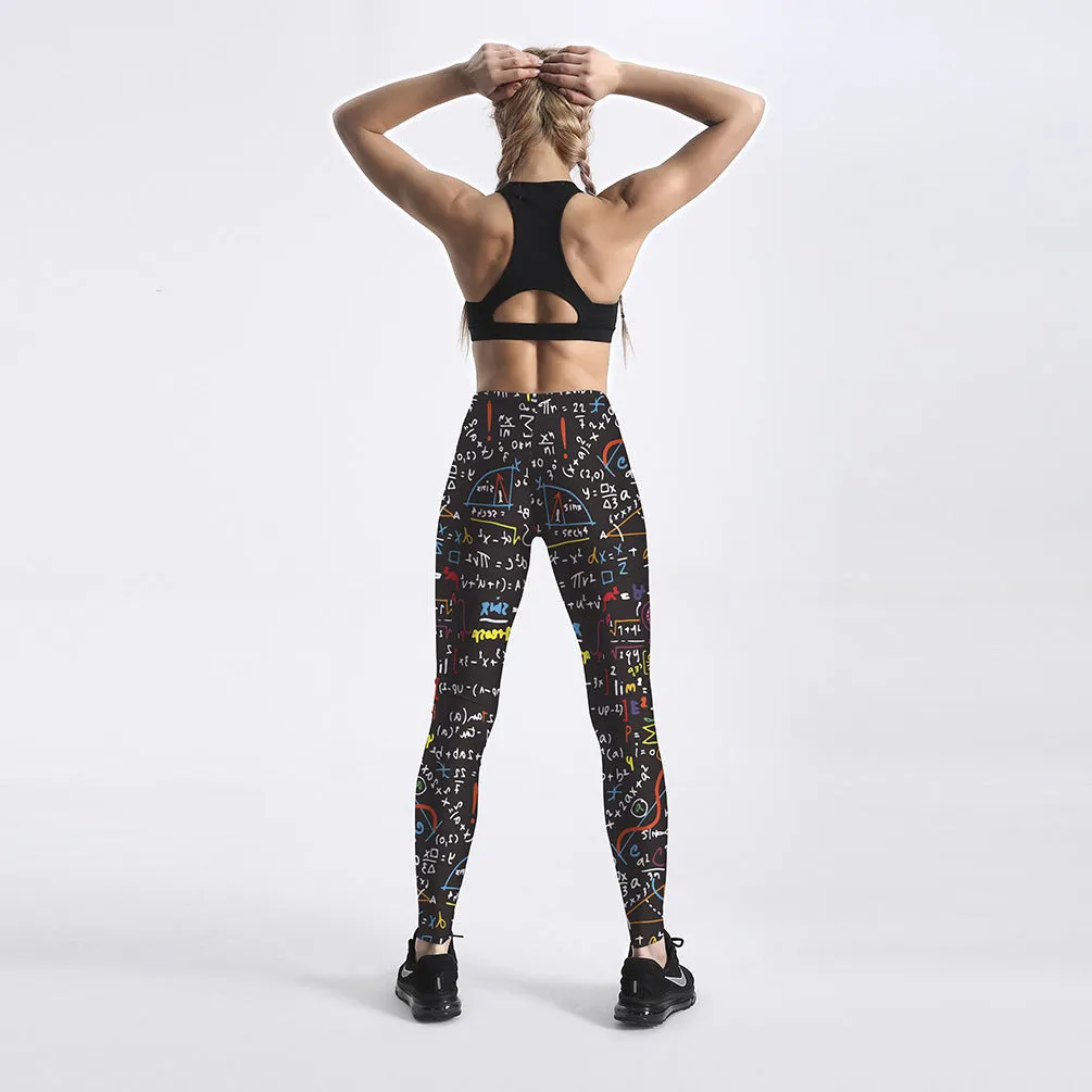Digital Print Letter Fitness Leggings
