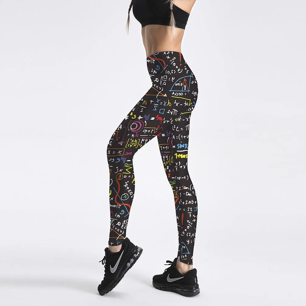 Digital Print Letter Fitness Leggings