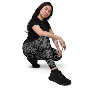 DOG BREED LEGGINGS with pockets - BULLDOG ENGLISH BOSTON - HERTTAHOUND - grey