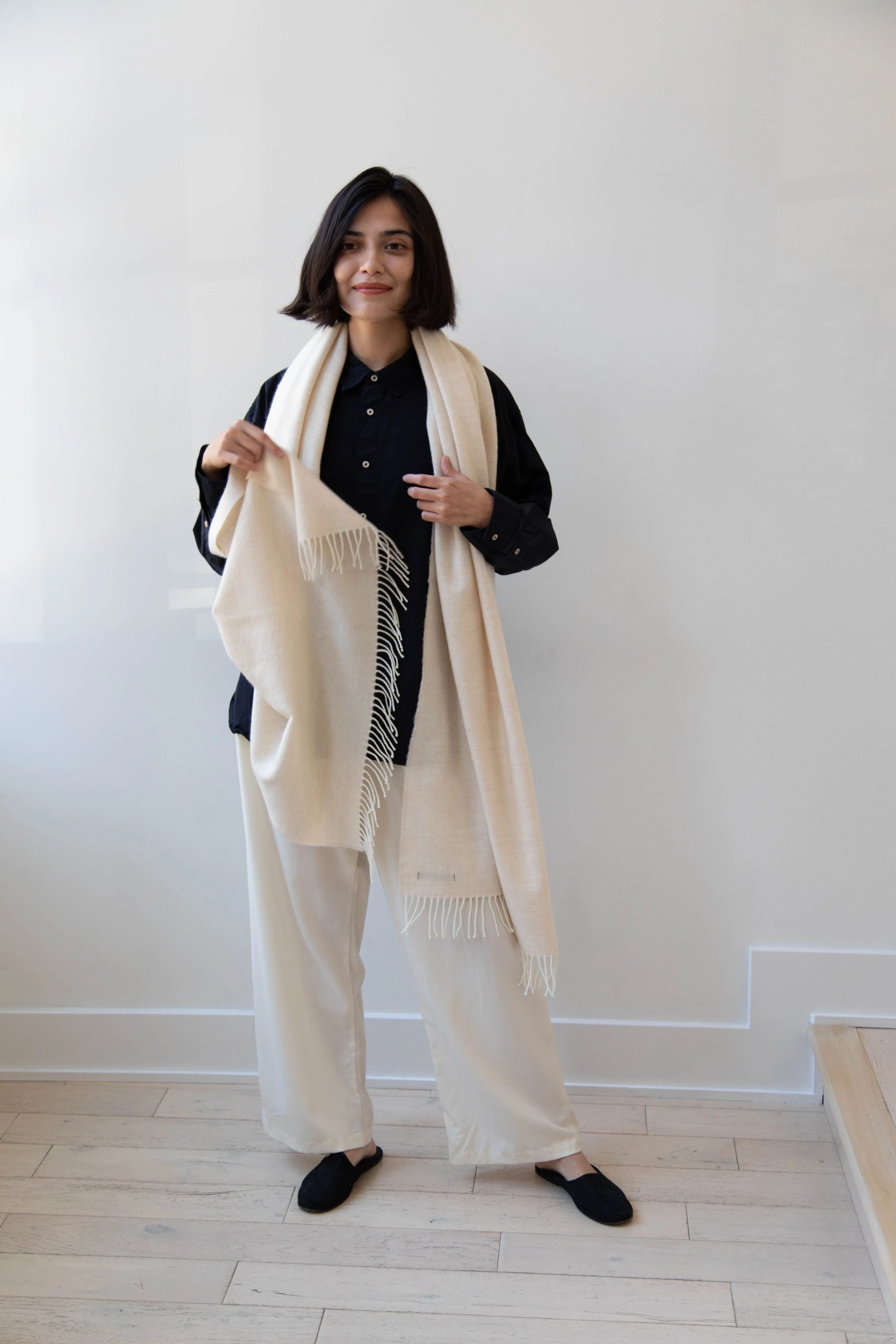 Donegal Mills | Herringbone Scarf in Ecru