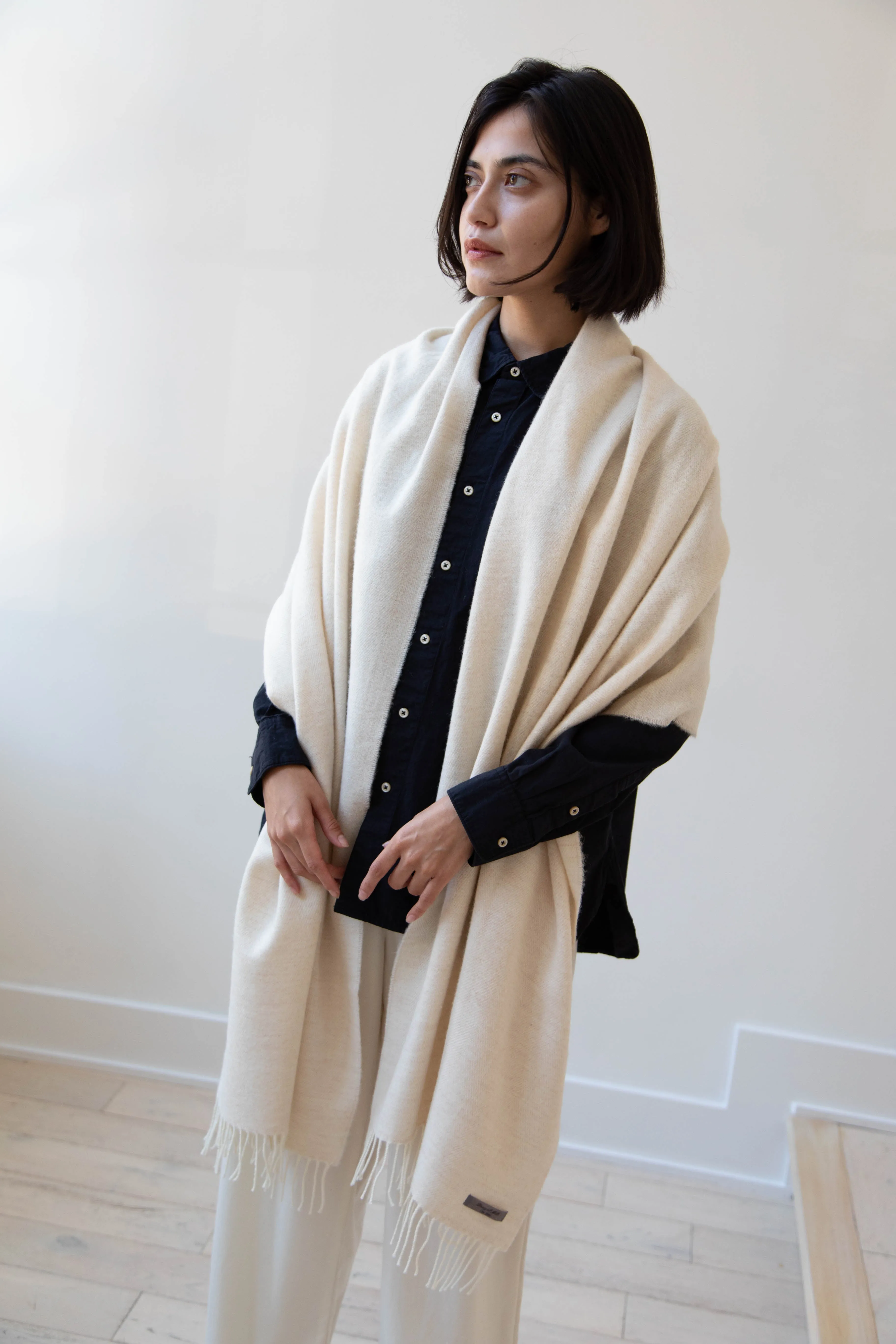 Donegal Mills | Herringbone Scarf in Ecru
