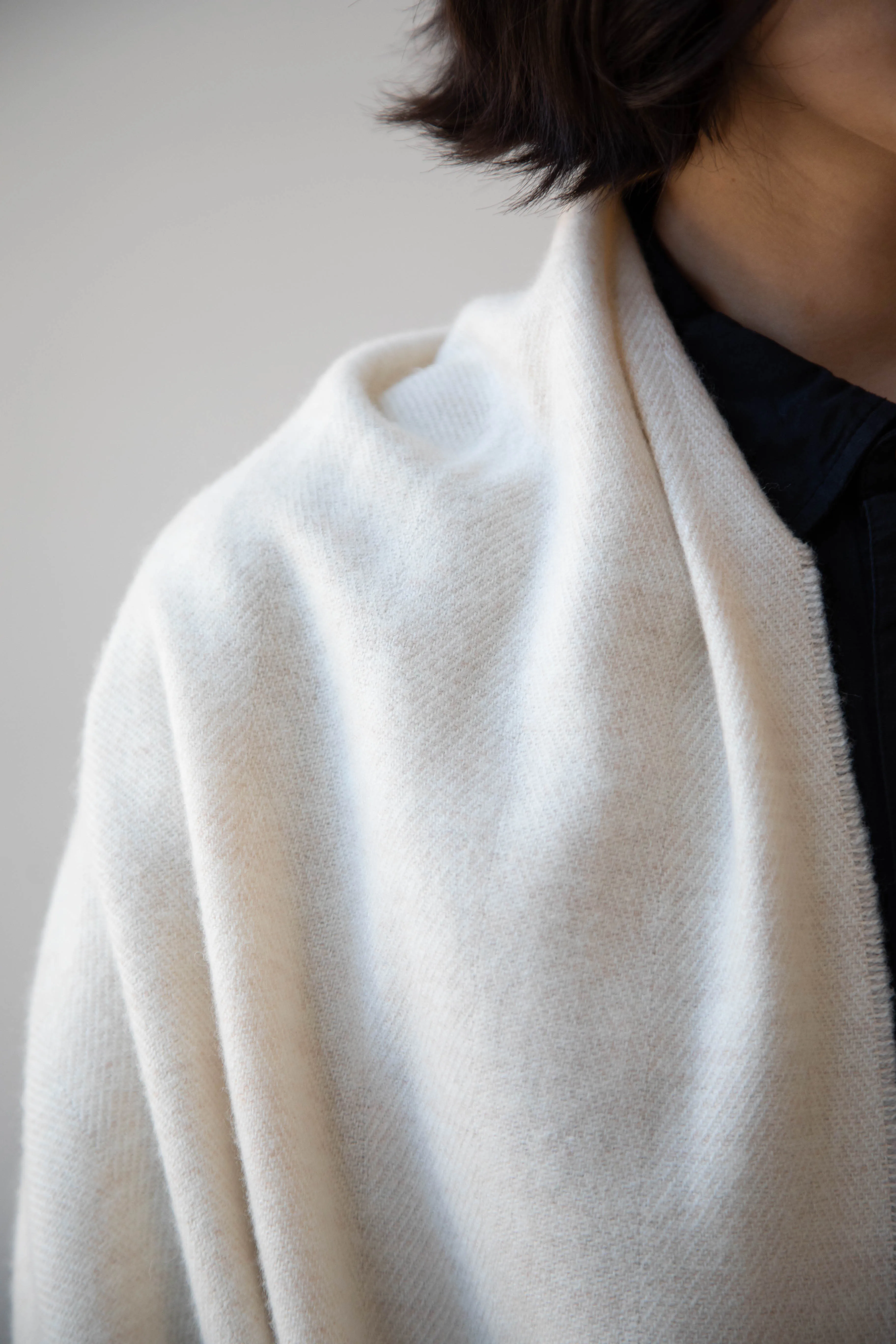 Donegal Mills | Herringbone Scarf in Ecru