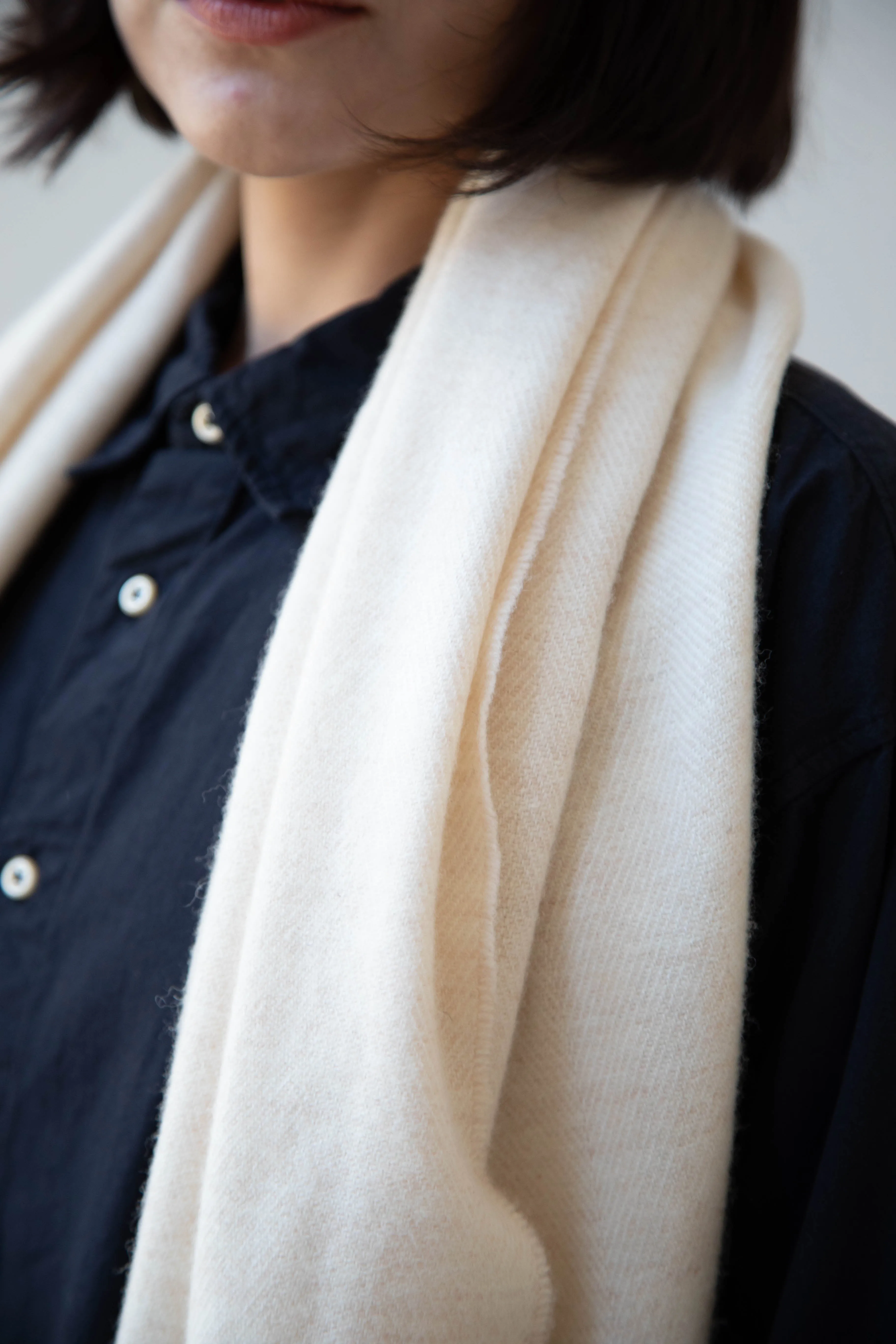 Donegal Mills | Herringbone Scarf in Ecru