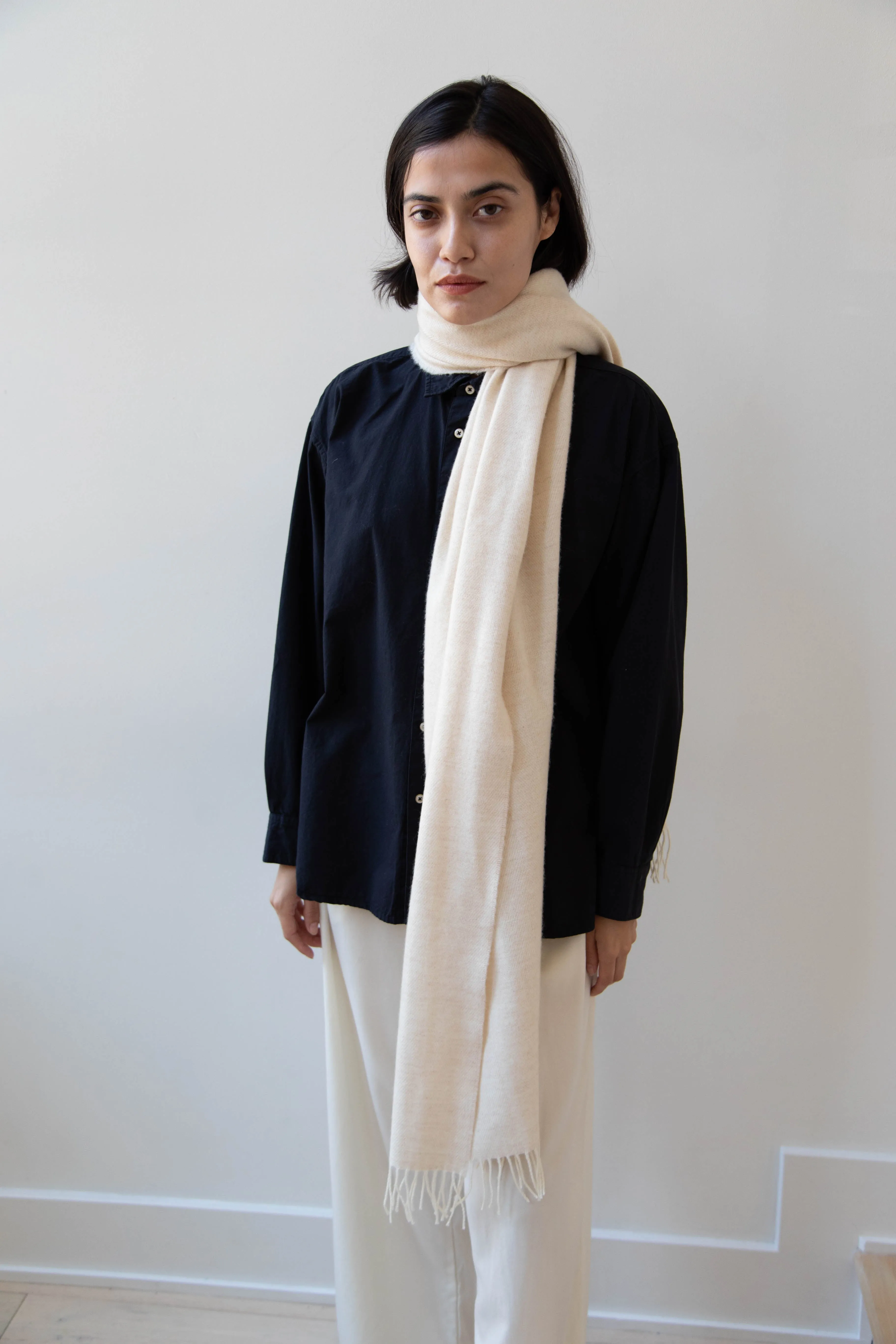 Donegal Mills | Herringbone Scarf in Ecru
