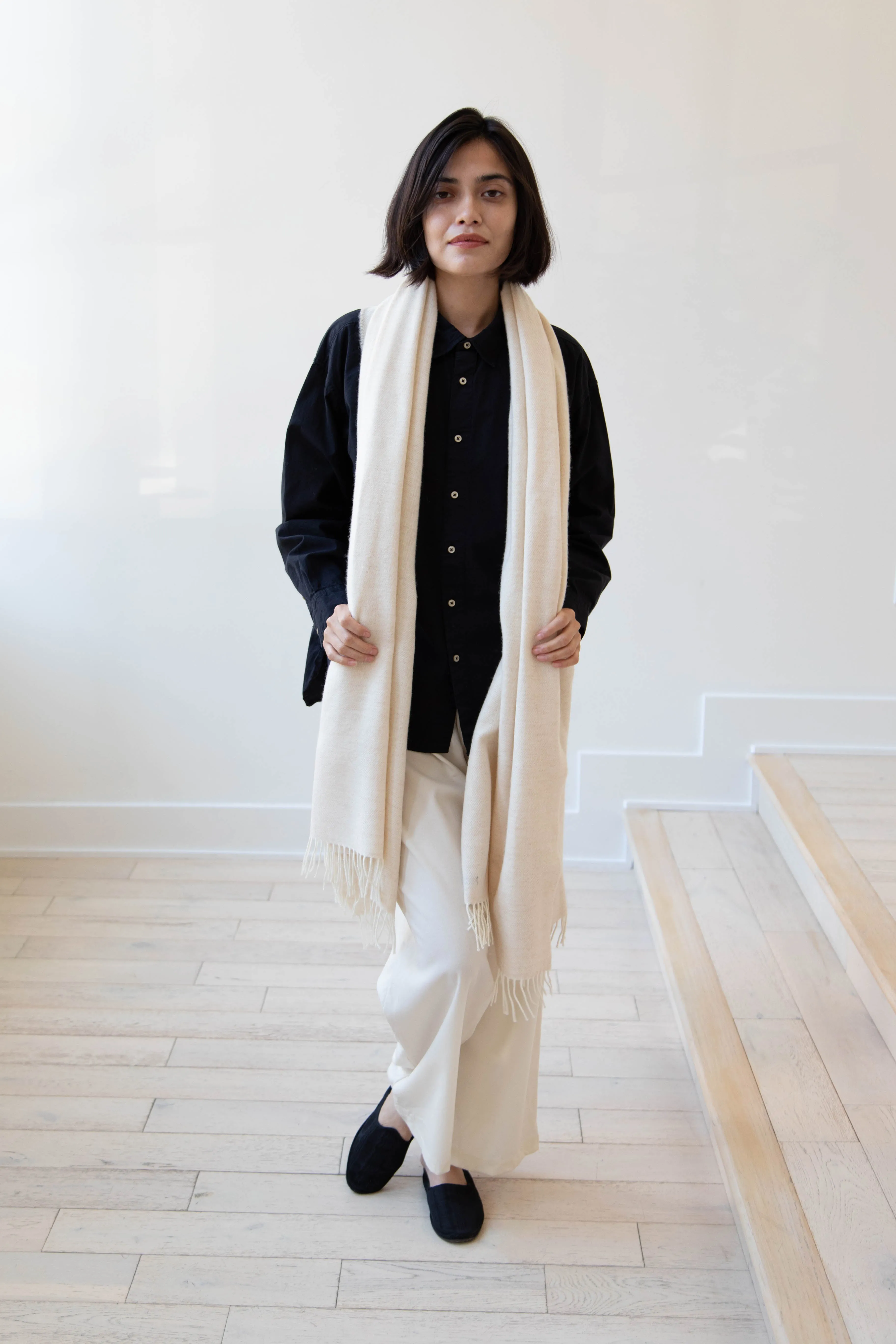 Donegal Mills | Herringbone Scarf in Ecru