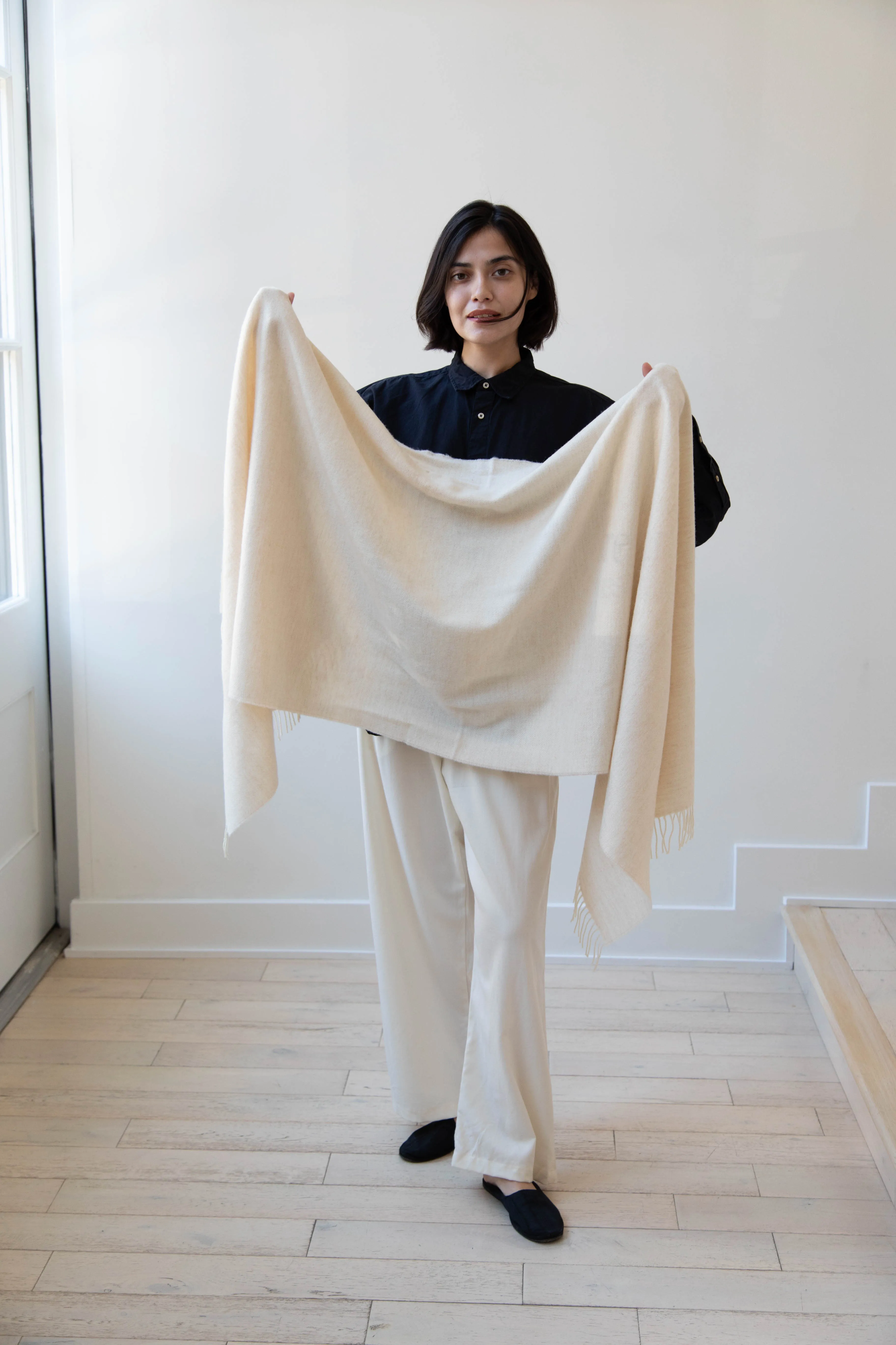 Donegal Mills | Herringbone Scarf in Ecru