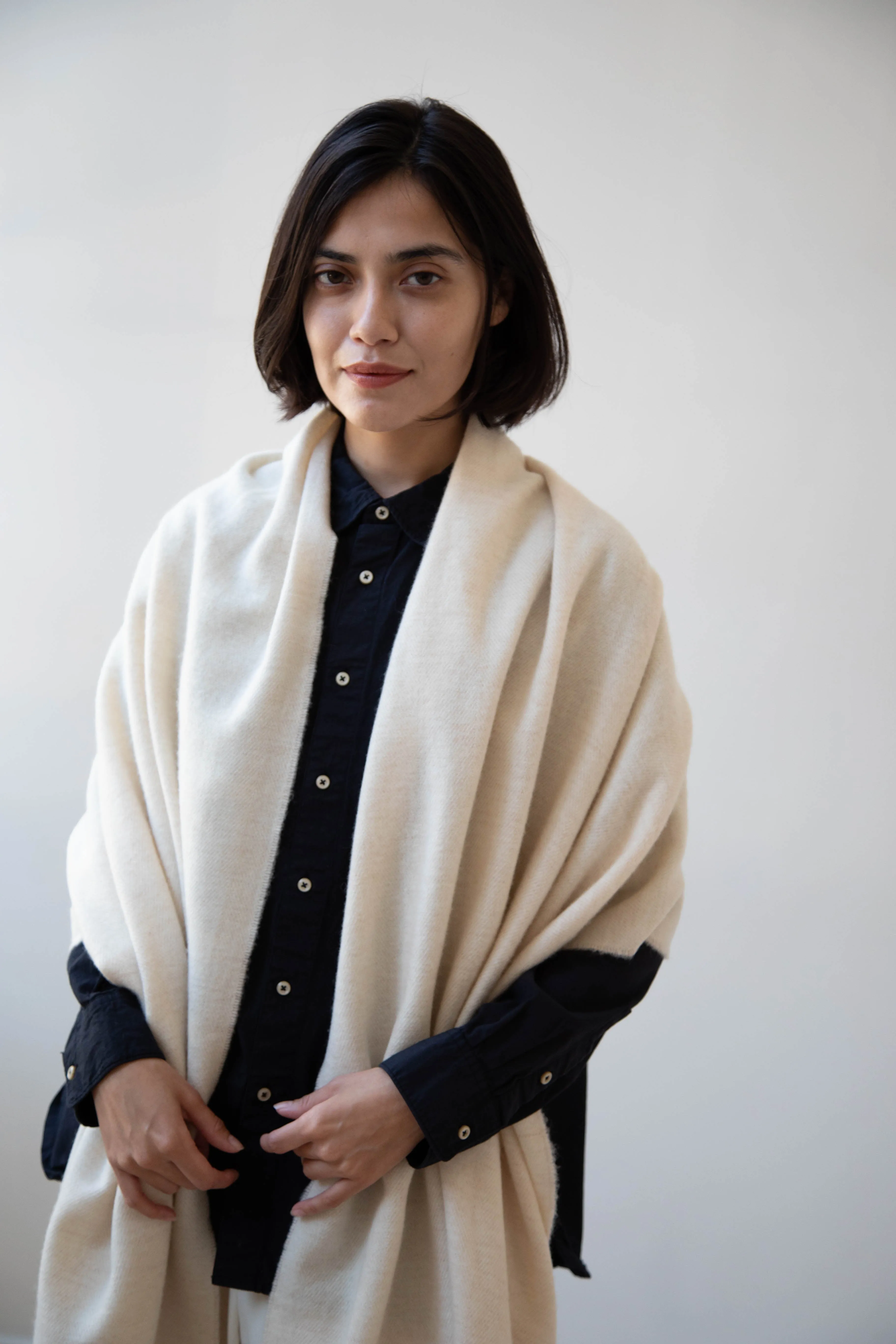 Donegal Mills | Herringbone Scarf in Ecru
