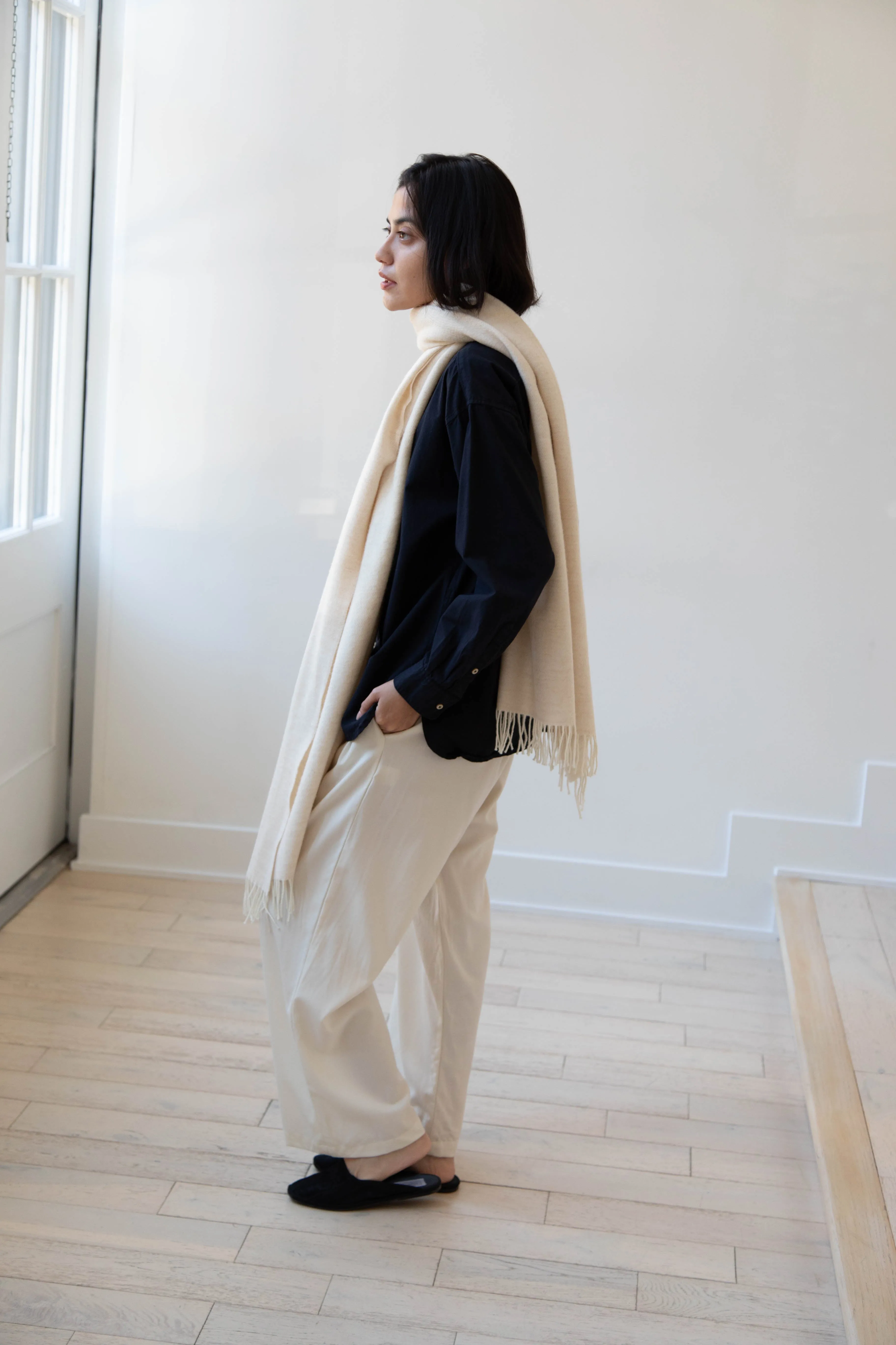 Donegal Mills | Herringbone Scarf in Ecru