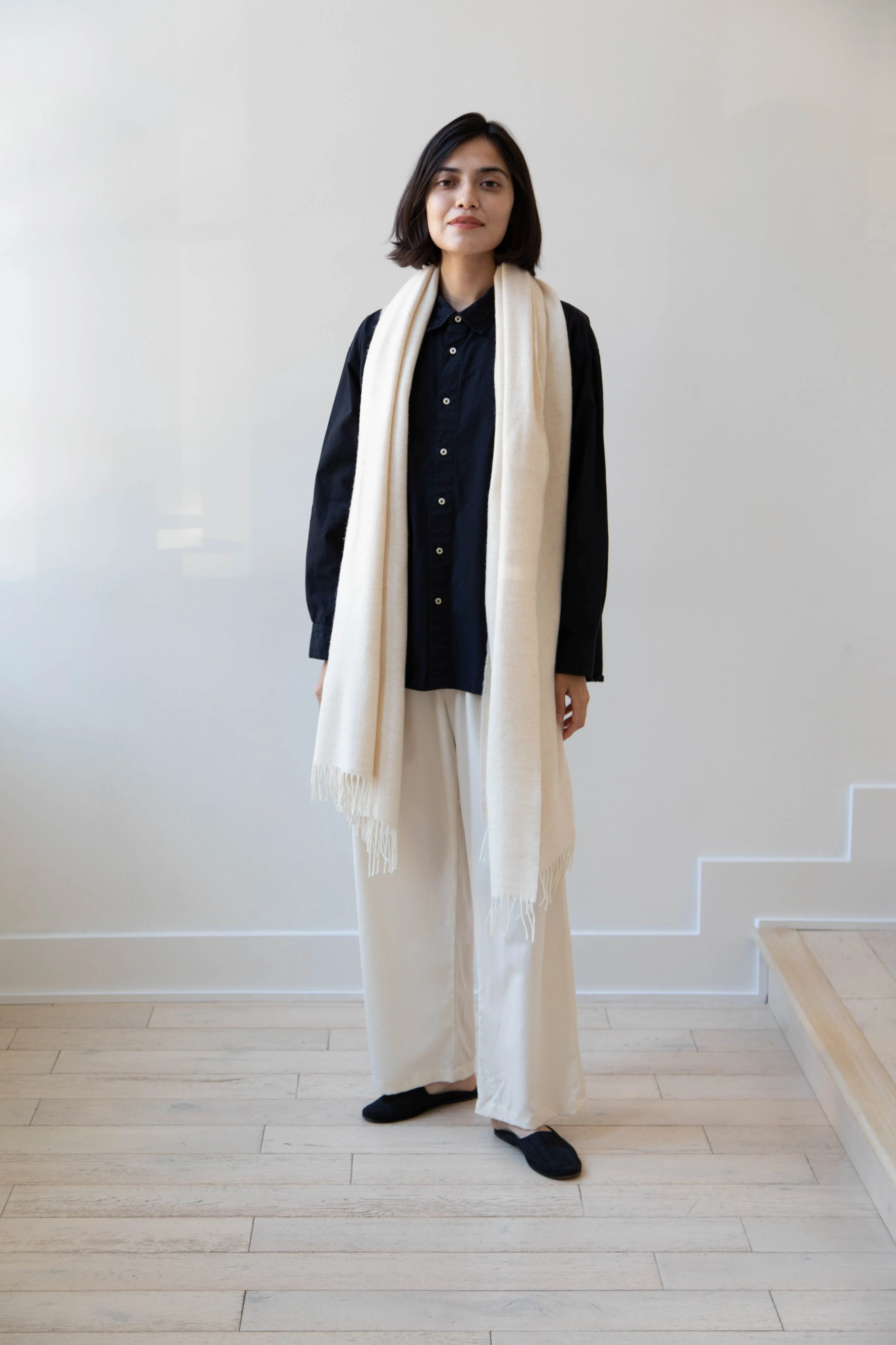 Donegal Mills | Herringbone Scarf in Ecru