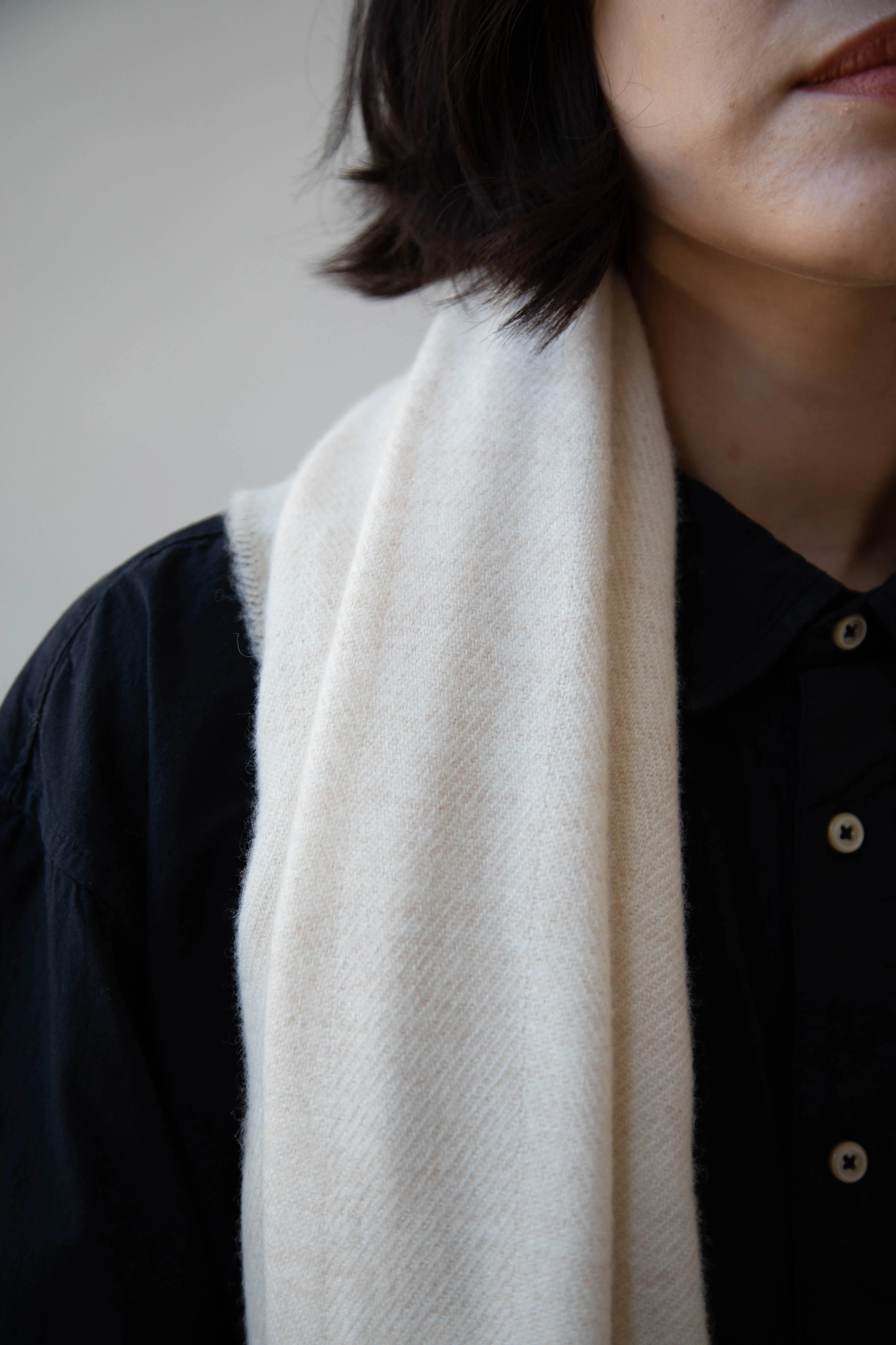 Donegal Mills | Herringbone Scarf in Ecru
