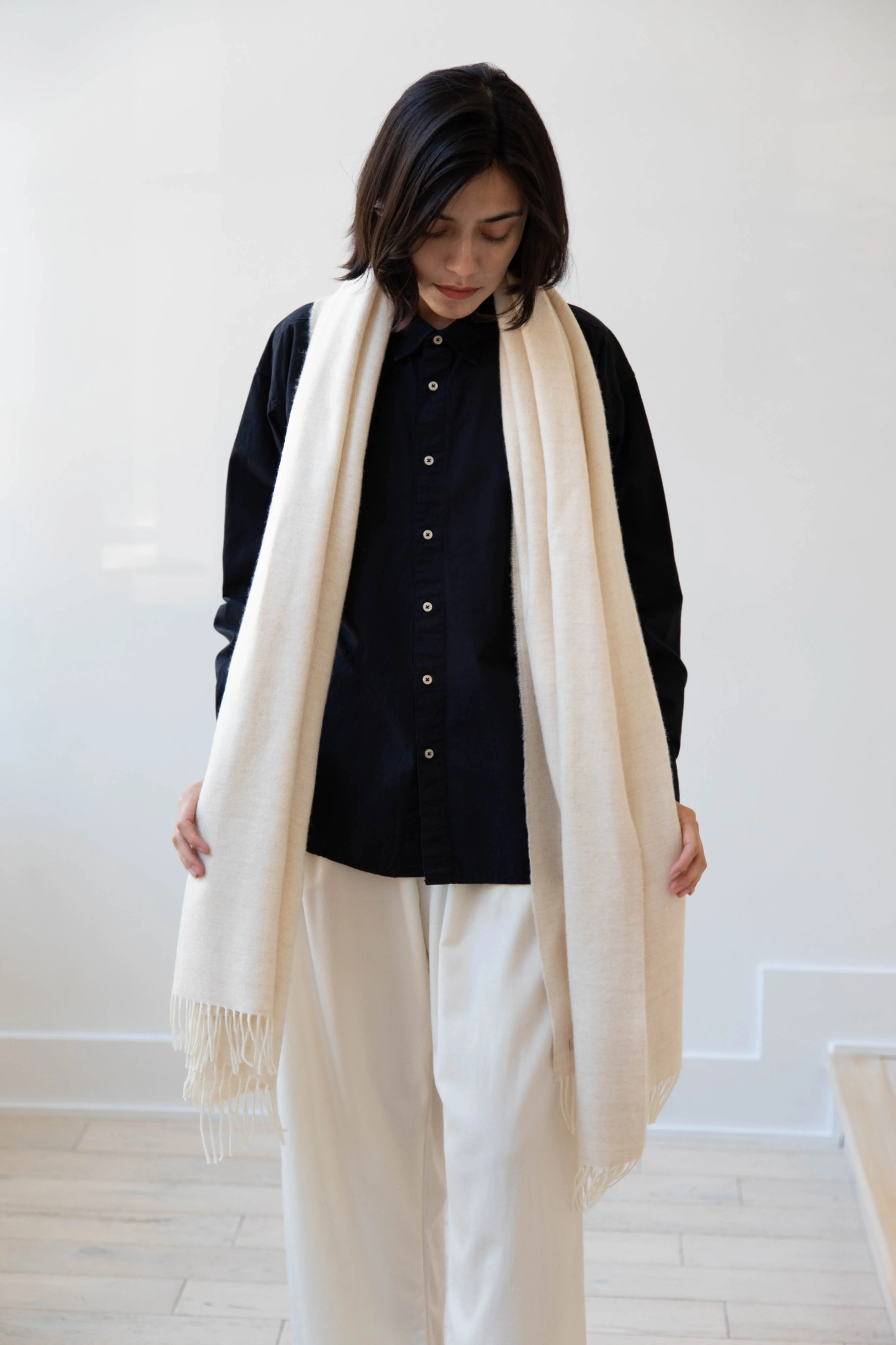 Donegal Mills | Herringbone Scarf in Ecru
