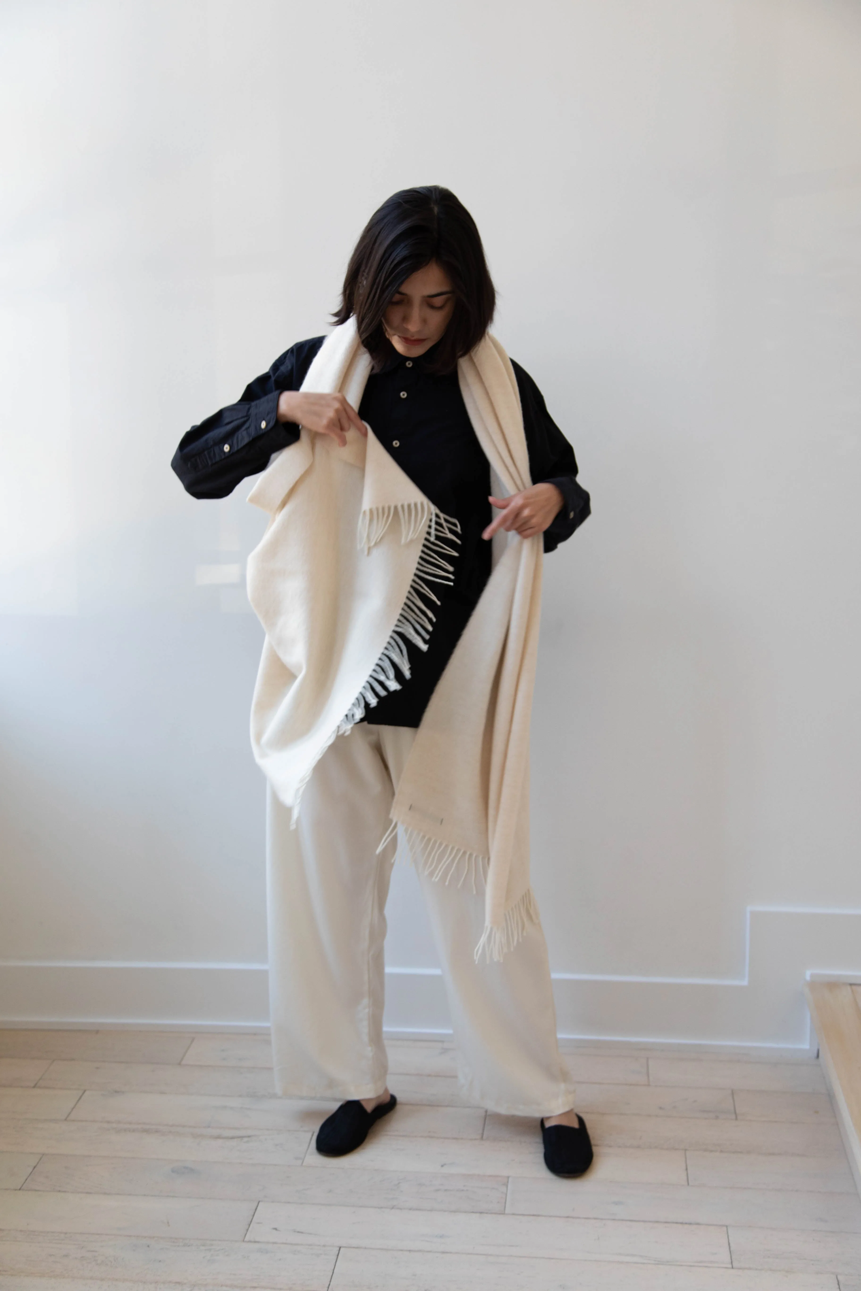 Donegal Mills | Herringbone Scarf in Ecru