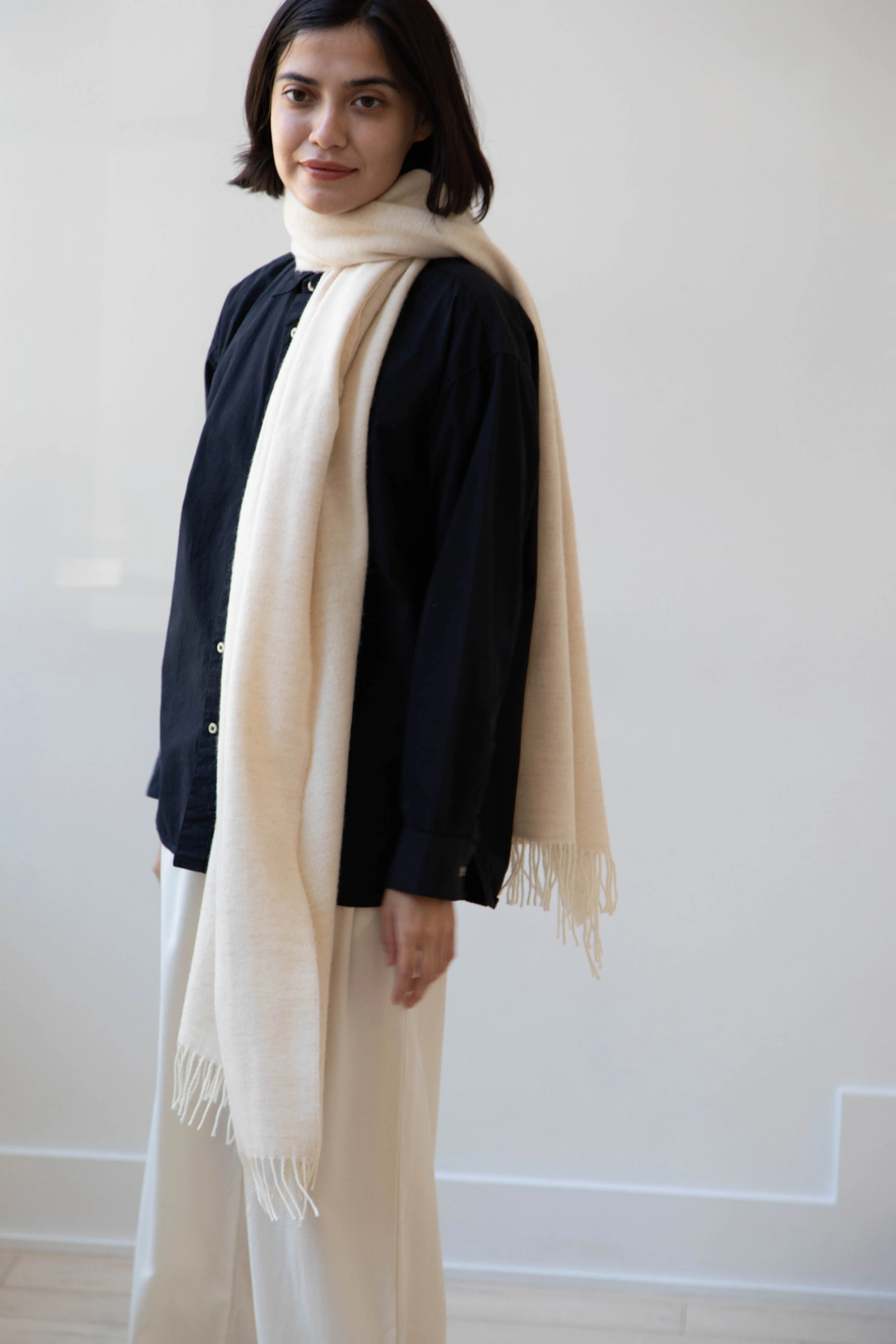 Donegal Mills | Herringbone Scarf in Ecru