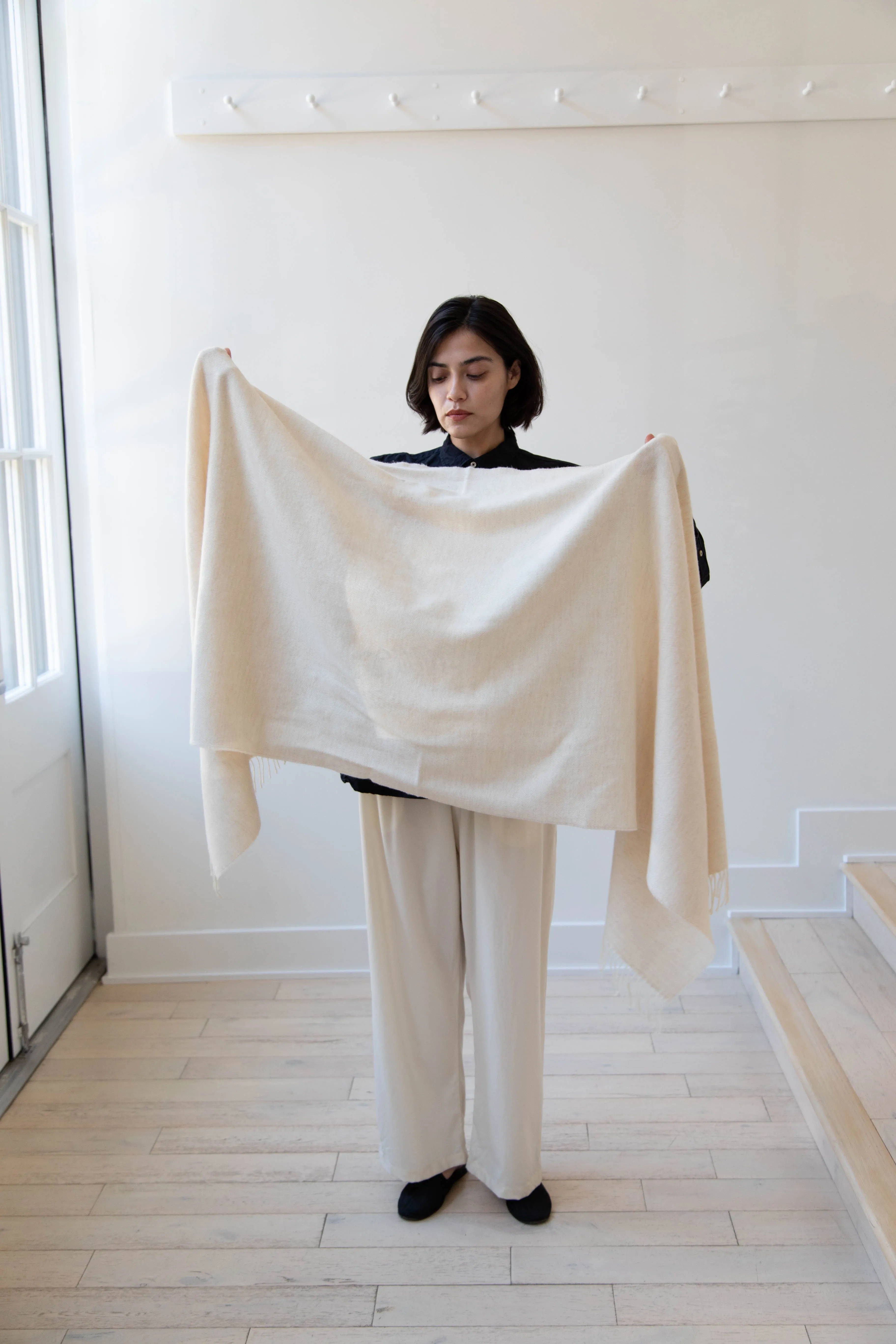 Donegal Mills | Herringbone Scarf in Ecru