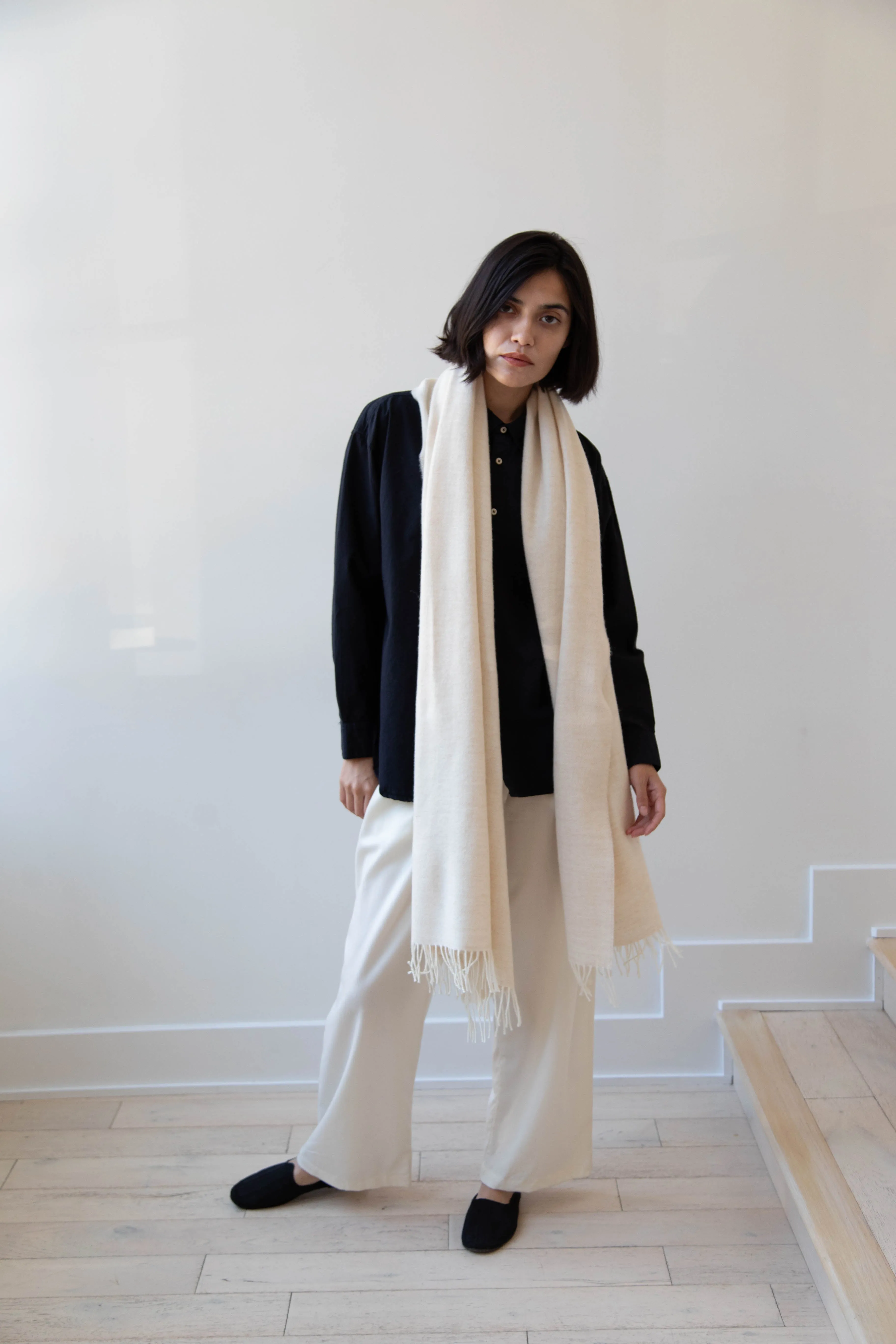 Donegal Mills | Herringbone Scarf in Ecru