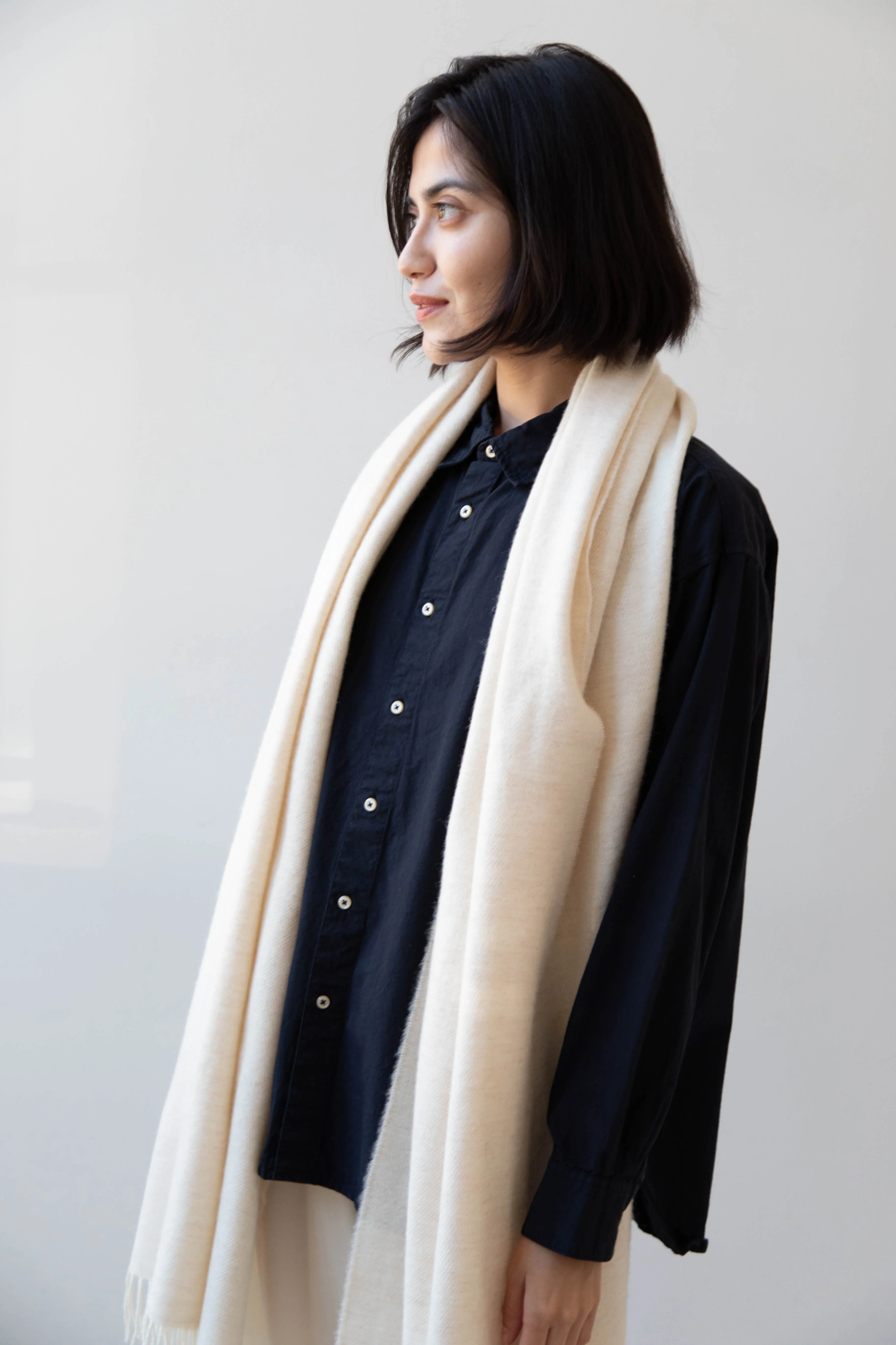 Donegal Mills | Herringbone Scarf in Ecru