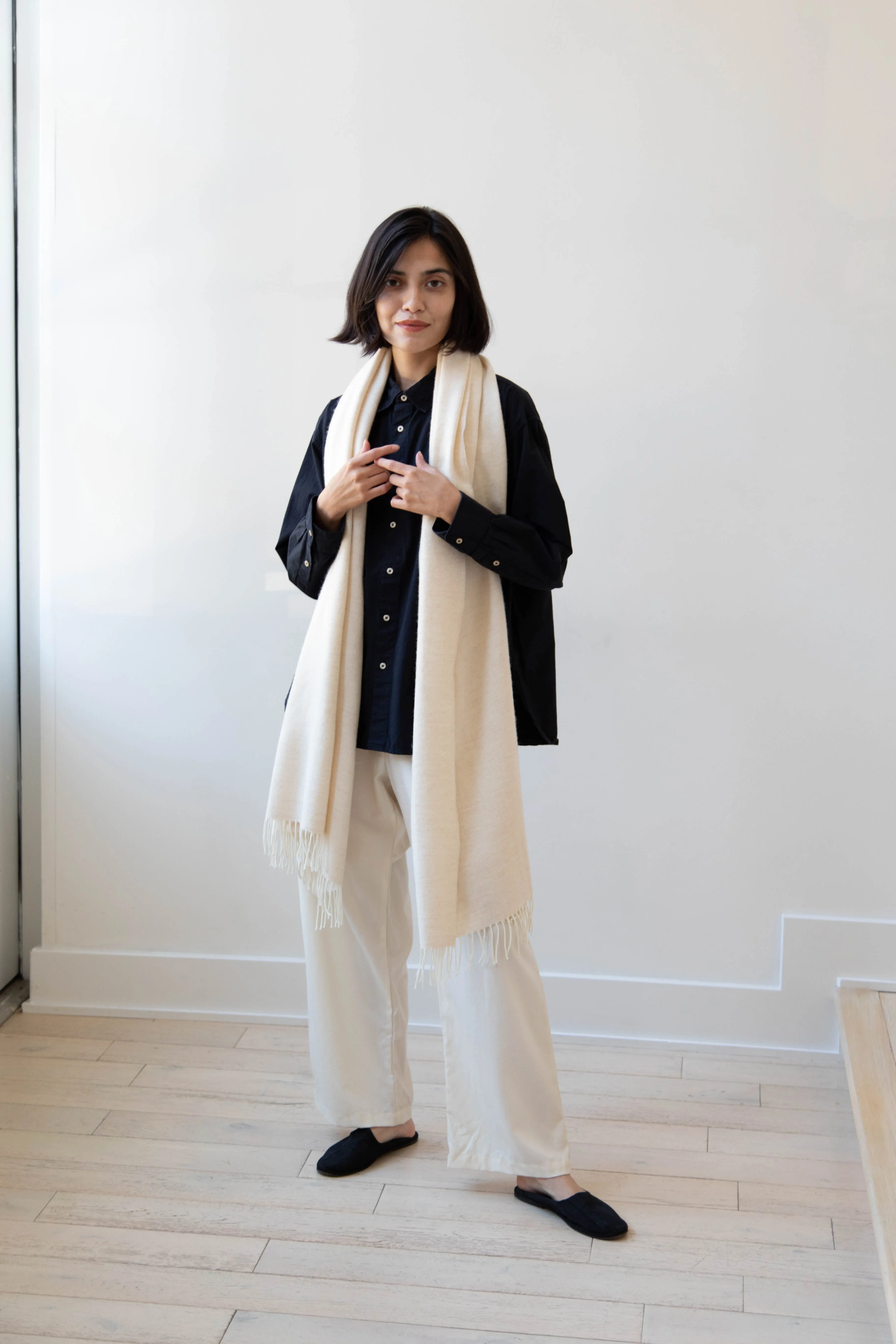Donegal Mills | Herringbone Scarf in Ecru