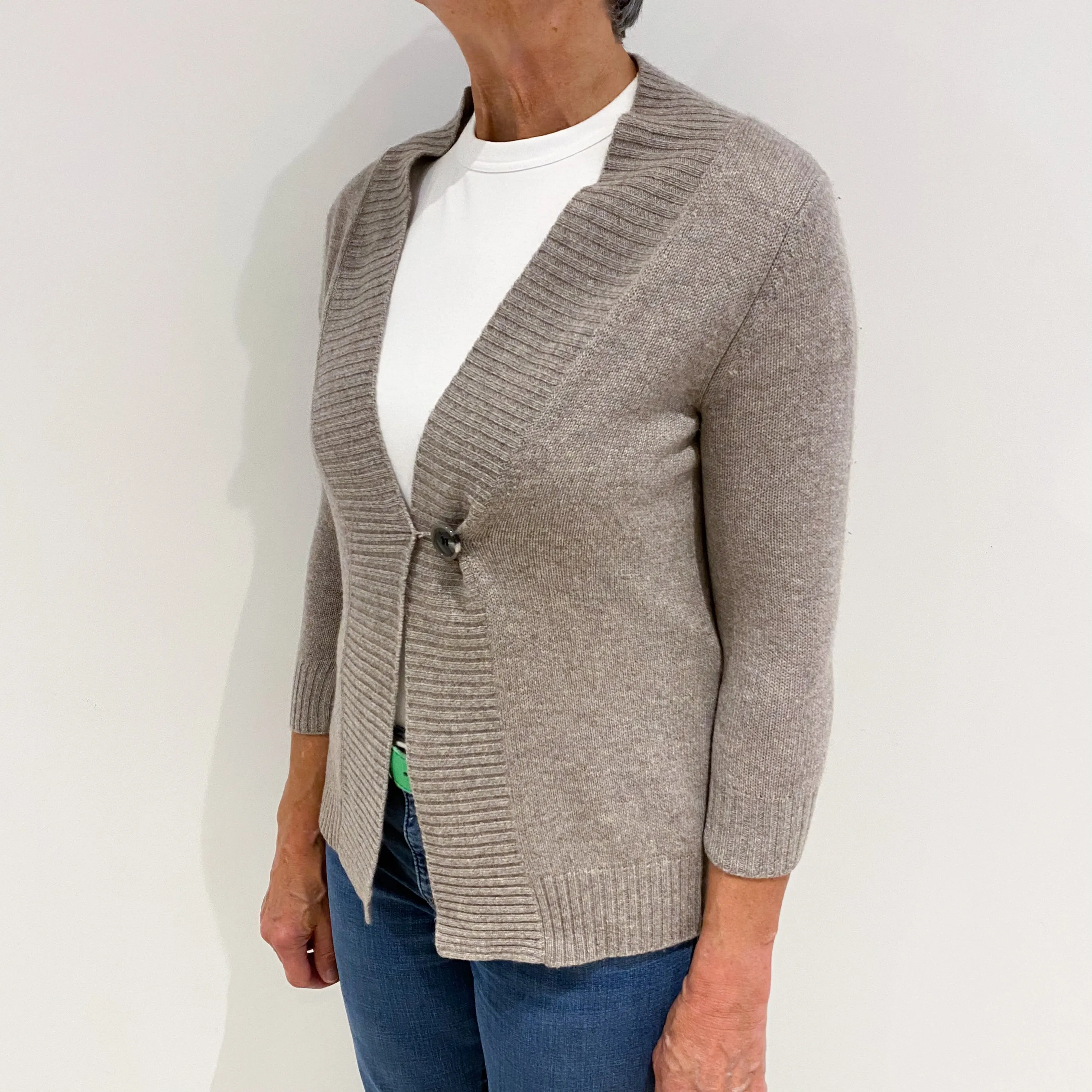 Donkey Grey Cashmere V-Neck Cardigan Medium