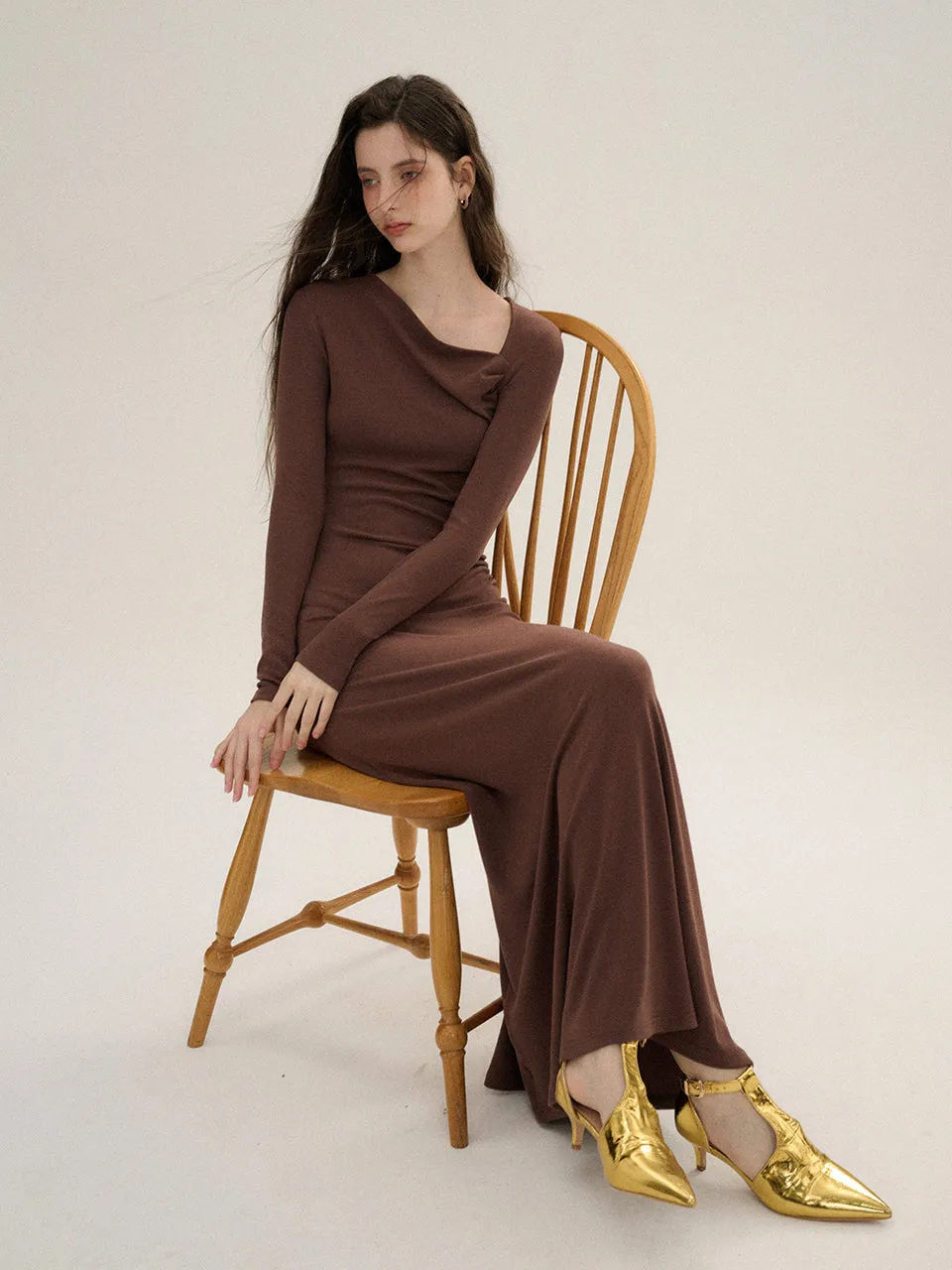 Drape long dress