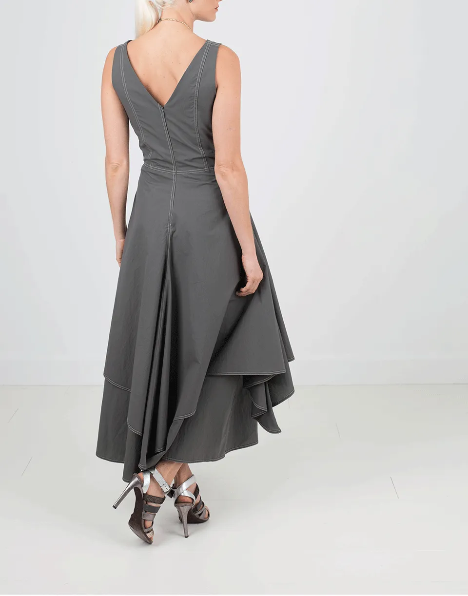 Dress With Asymmetrical Layered Skirt