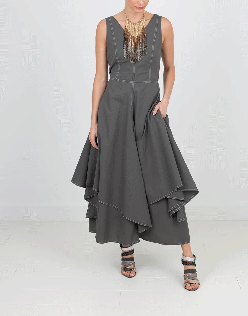 Dress With Asymmetrical Layered Skirt