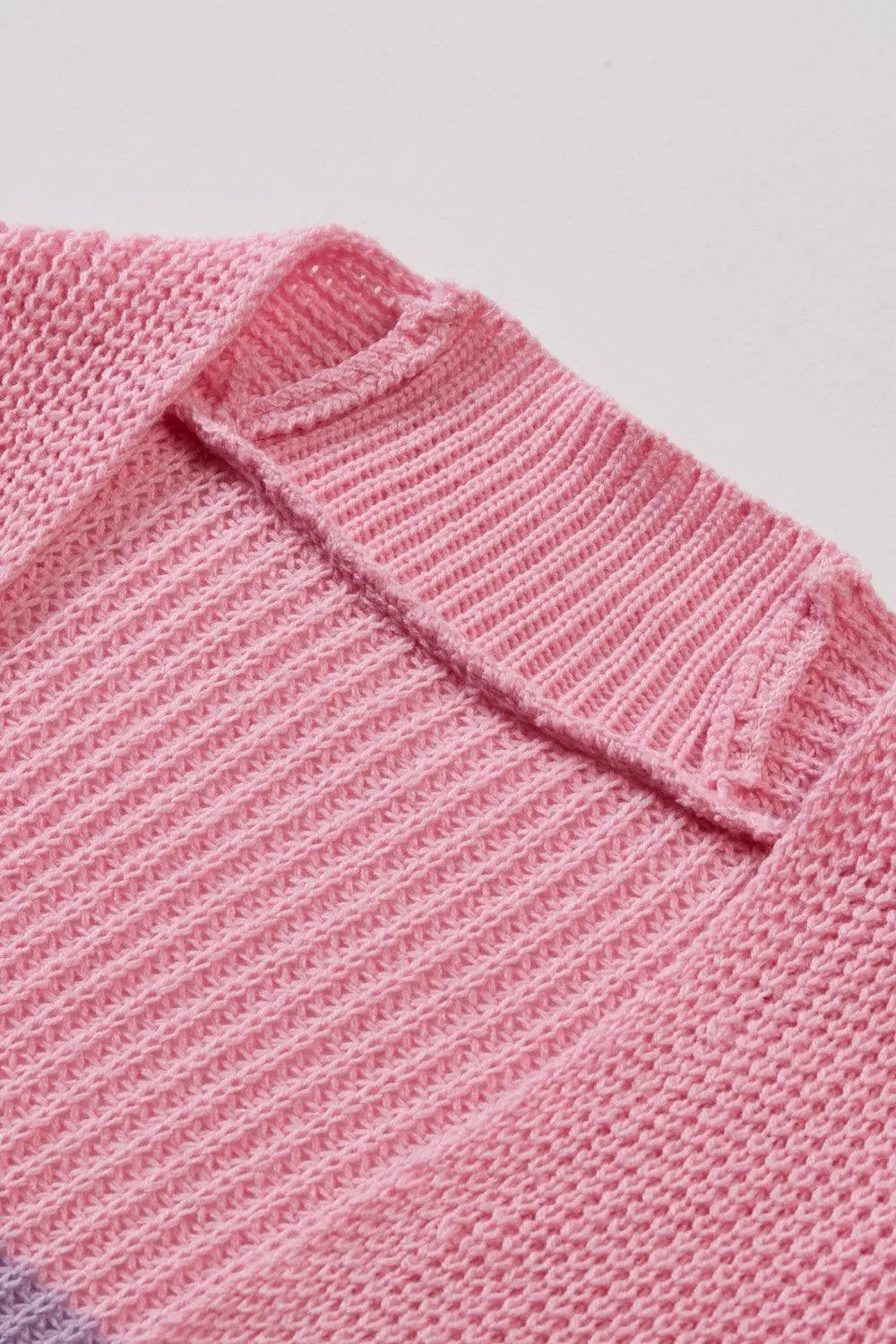 Drop Shoulder Color Block Cardigan