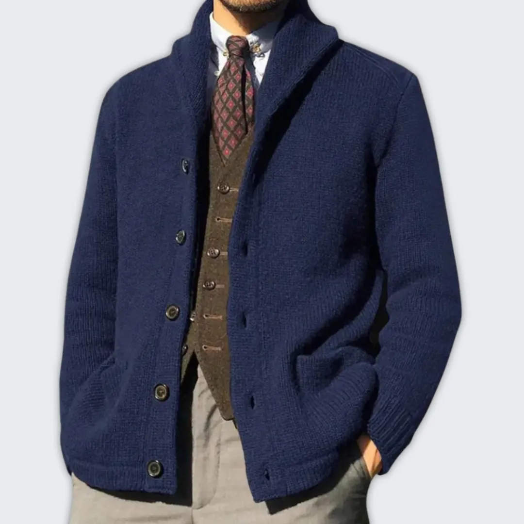 Elegant Men's Wool Blend Cardigan | Versatile Autumn Outerwear