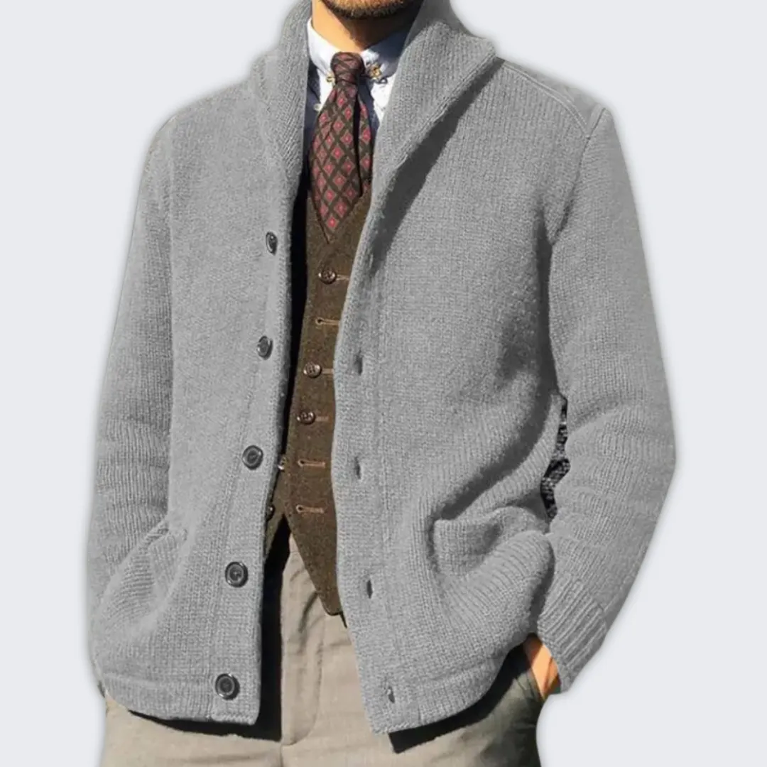 Elegant Men's Wool Blend Cardigan | Versatile Autumn Outerwear