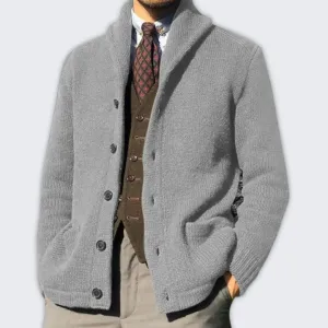 Elegant Men's Wool Blend Cardigan | Versatile Autumn Outerwear