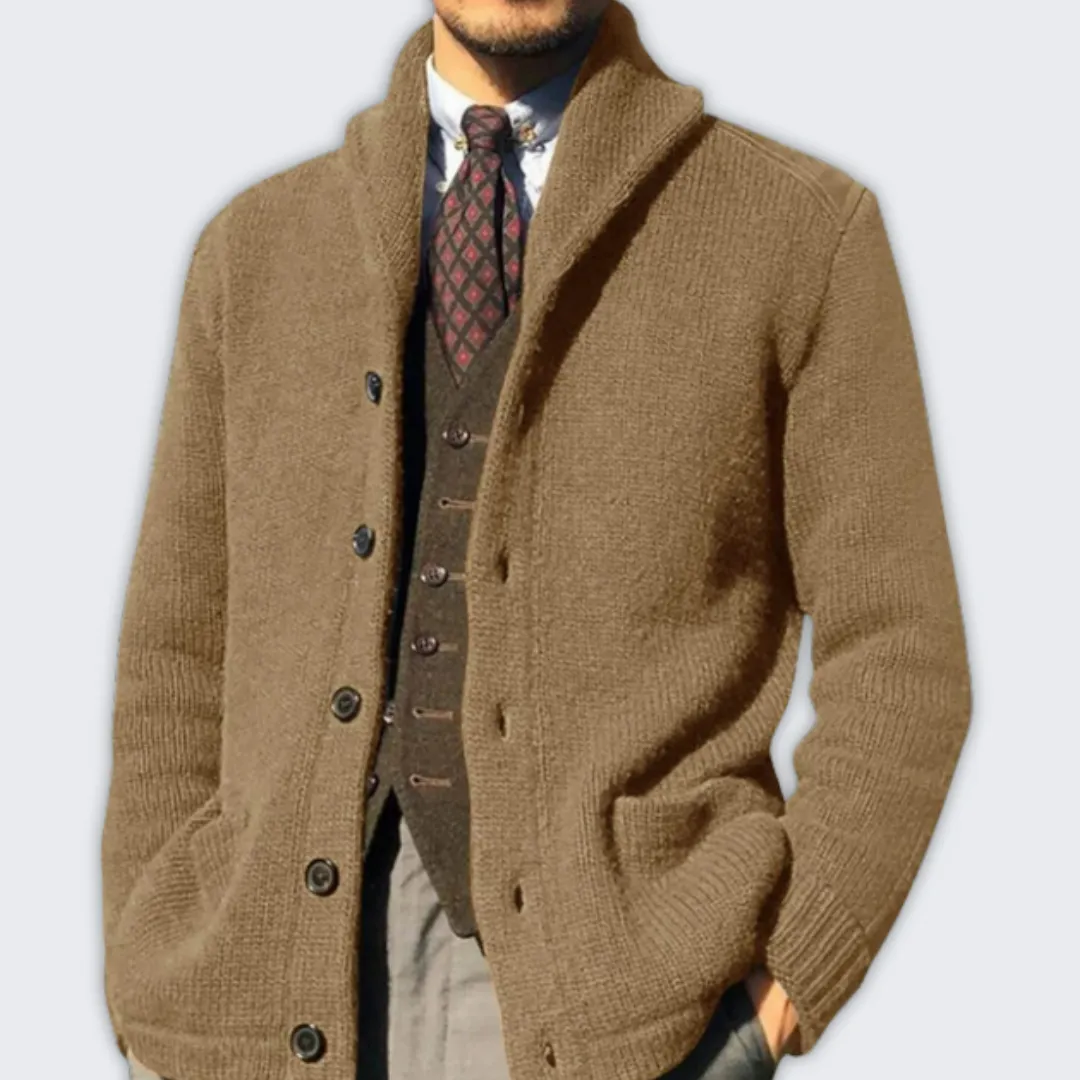 Elegant Men's Wool Blend Cardigan | Versatile Autumn Outerwear