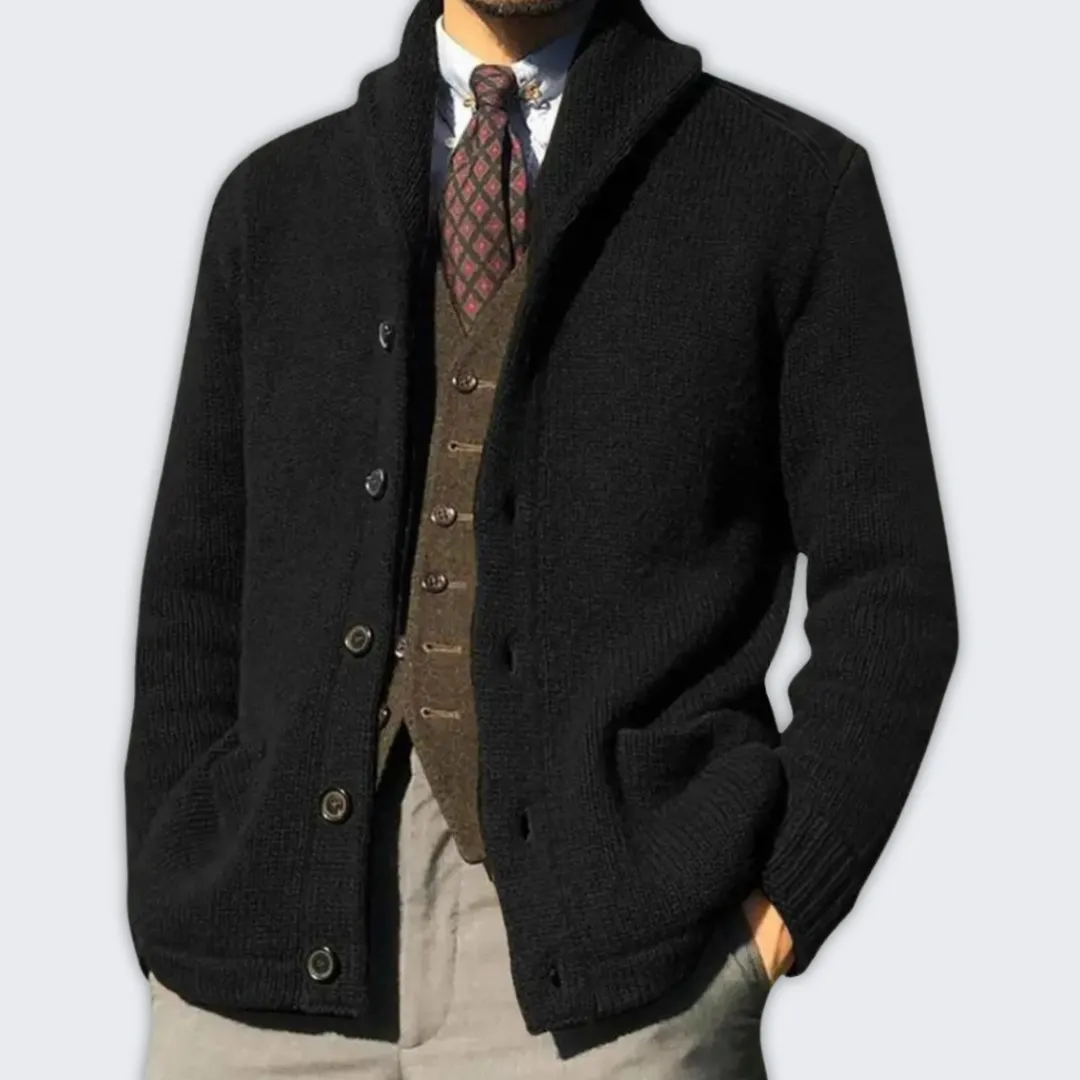 Elegant Men's Wool Blend Cardigan | Versatile Autumn Outerwear