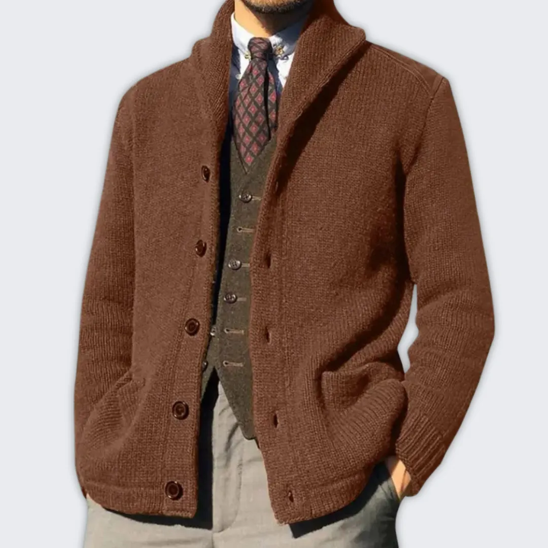Elegant Men's Wool Blend Cardigan | Versatile Autumn Outerwear