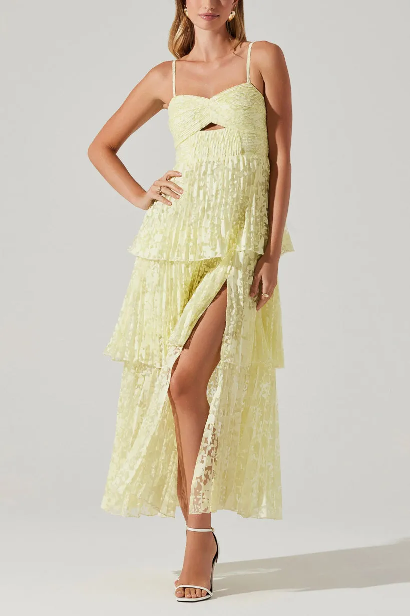 Emmi Tiered Keyhole Cutout Maxi Dress
