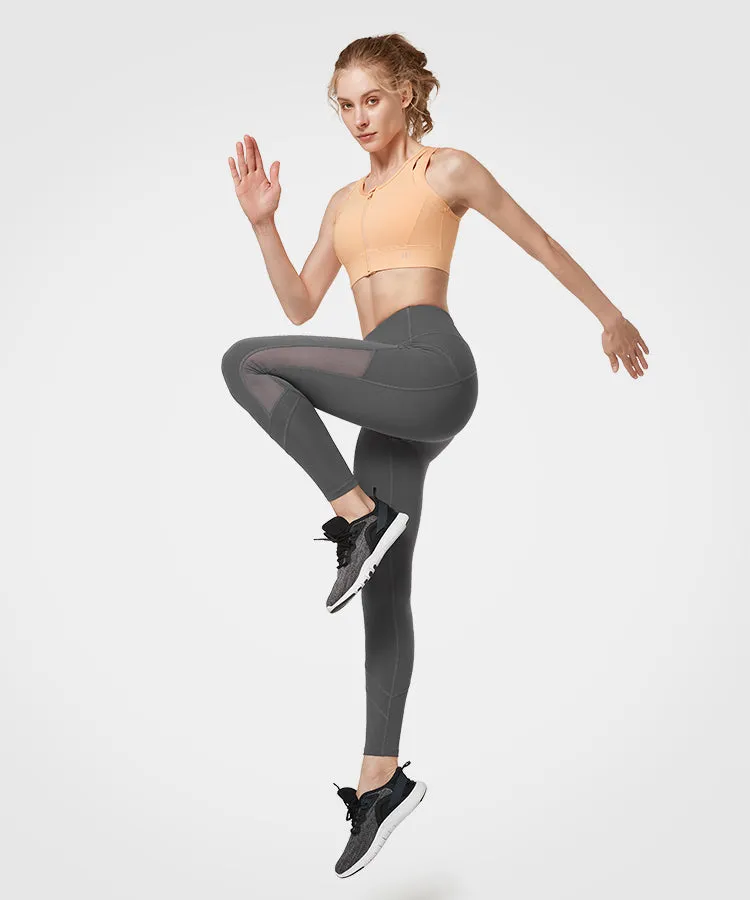 Enfold High Waist Mesh Pockets Running Leggings 26"| Women's High Support Leggings
