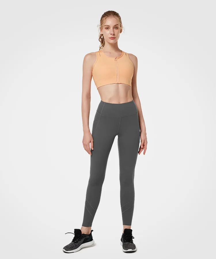 Enfold High Waist Mesh Pockets Running Leggings 26"| Women's High Support Leggings