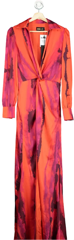 Fashion Nova Orange Gabriella Long Sleeve Maxi Dress XS