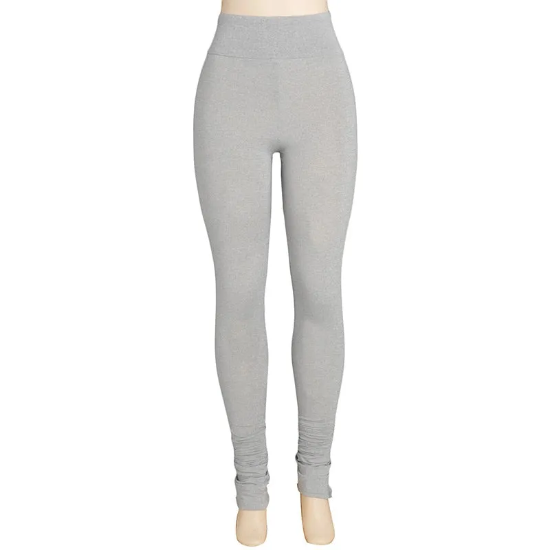 Fashion Solid Ruched Stacked High Waist  Casual Sweatpants