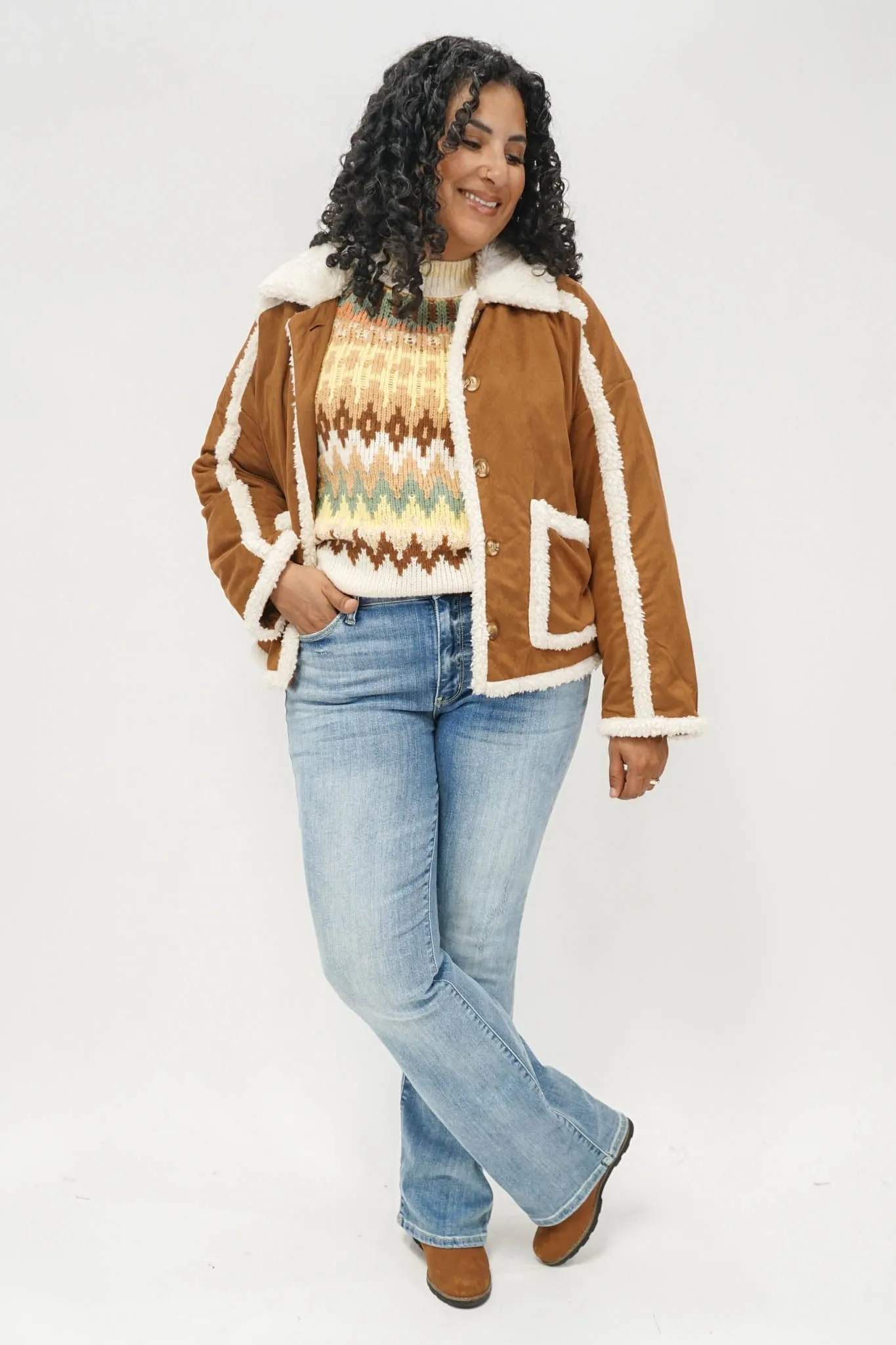 Finley Fair Isle Sweater in Ivory Mix