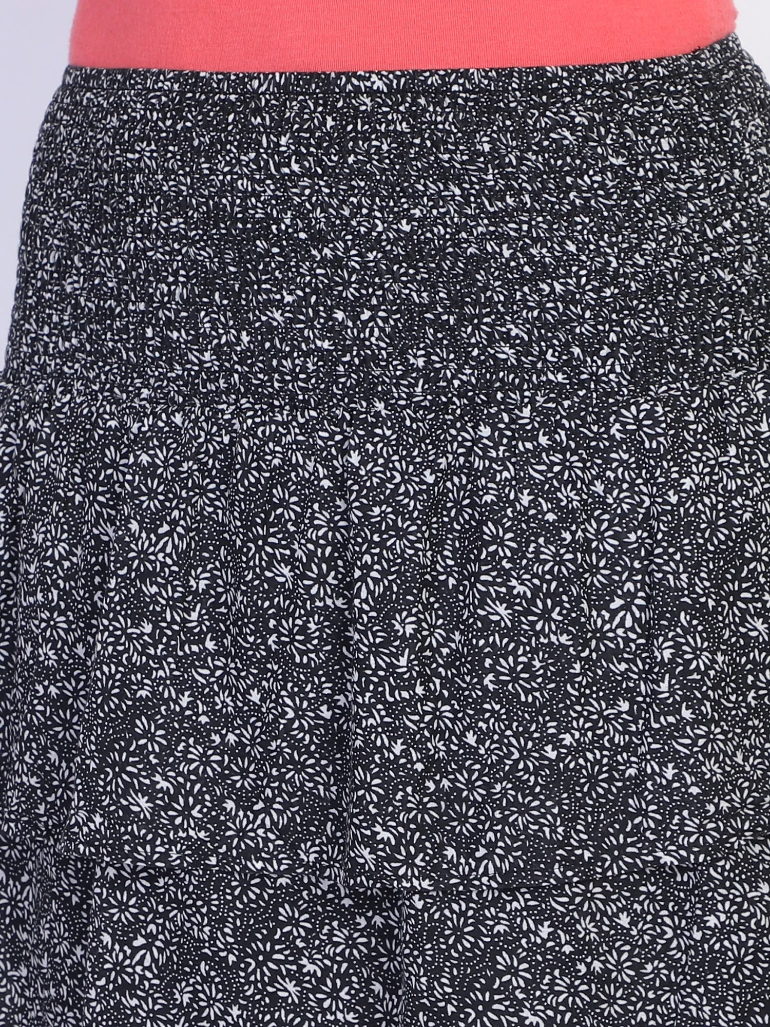 Floral Print Layered Skirt