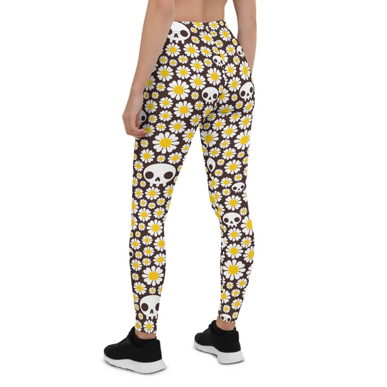 Floral Skull Print Activewear Leggings for Women