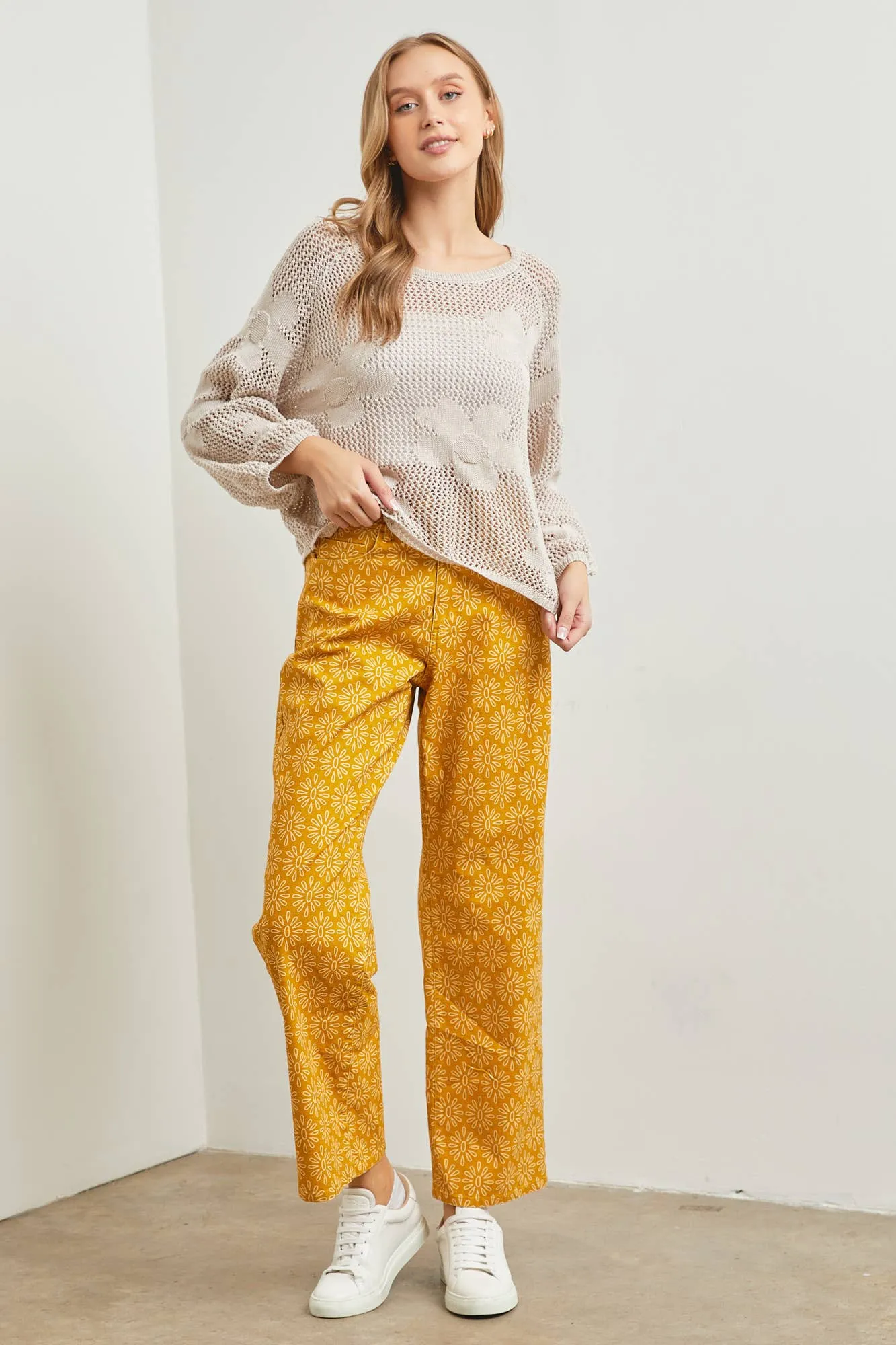 FLOWER FISHNET KNIT