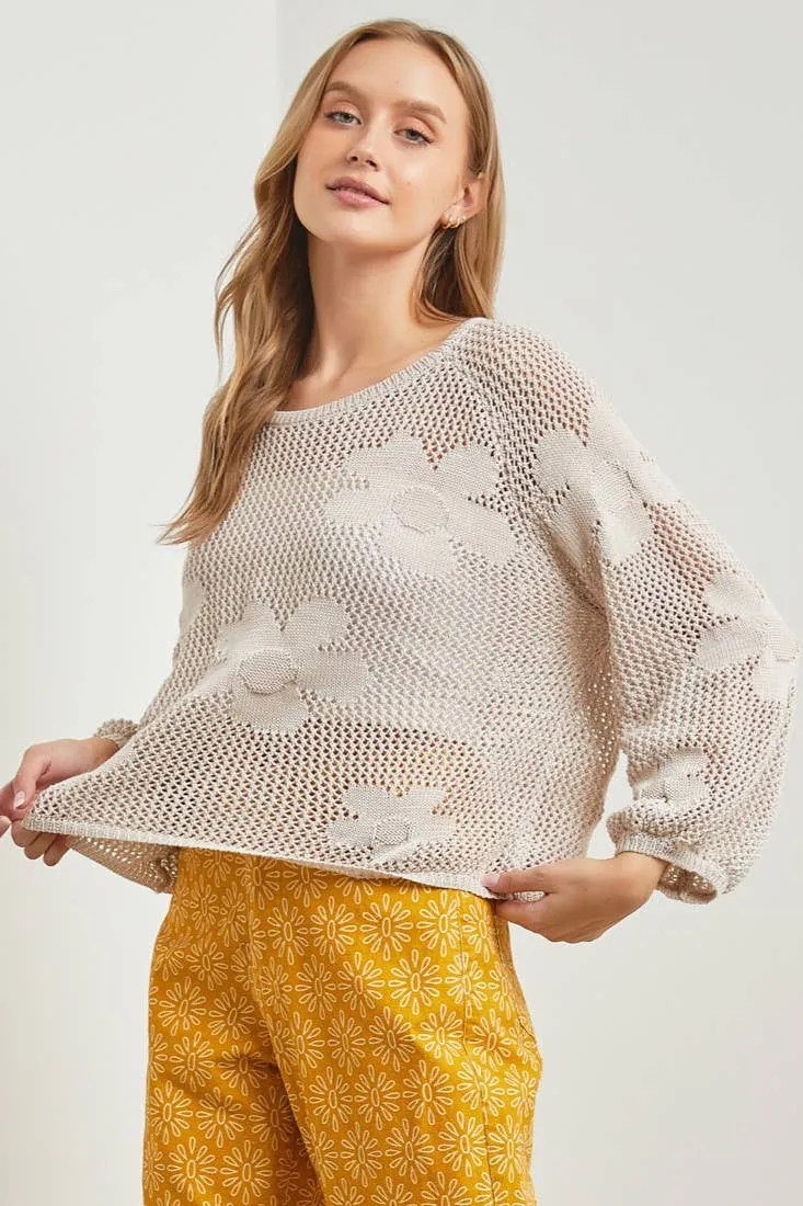 FLOWER FISHNET KNIT